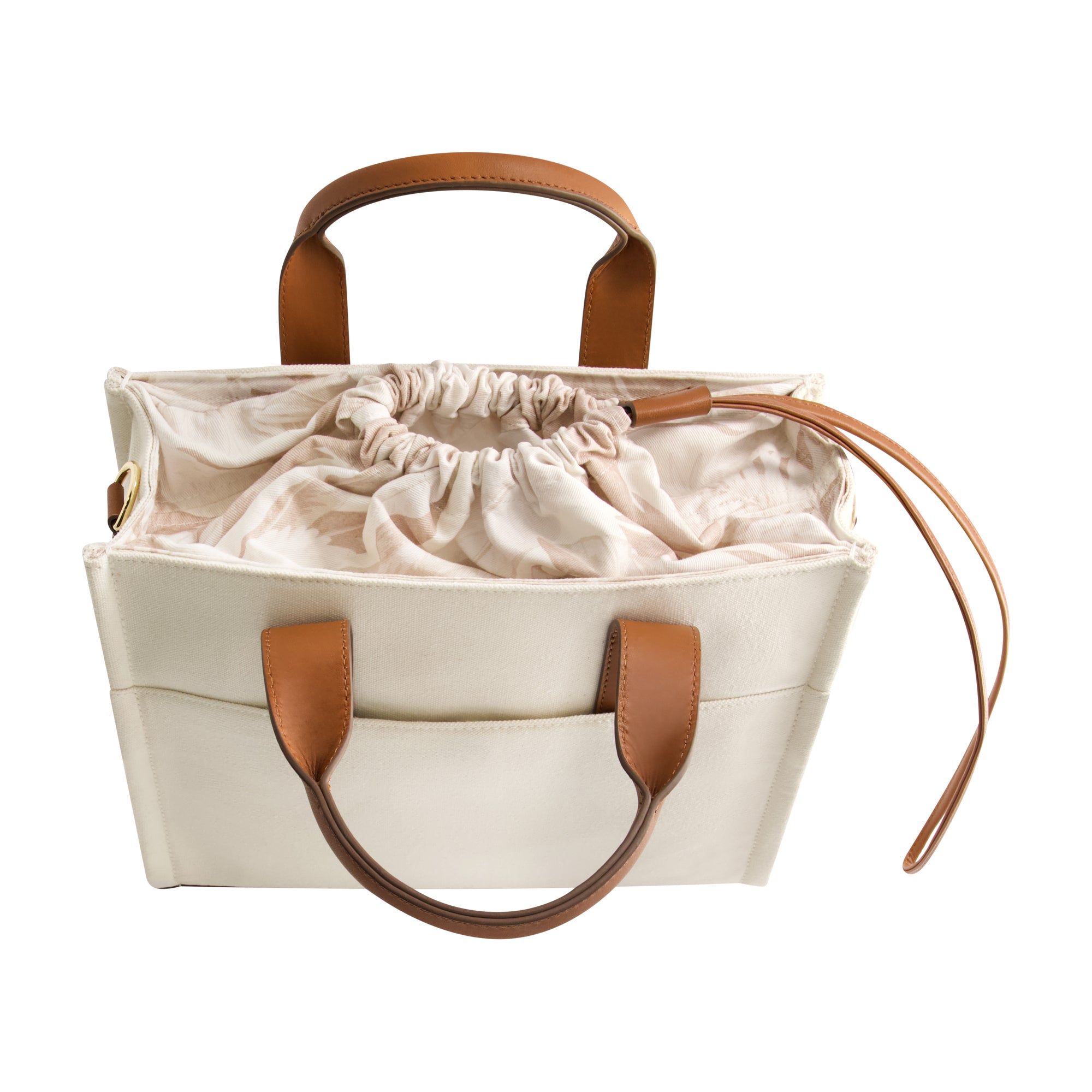 Tommy Bahama Solid Canvas Mediium Tote With Leather Trim, Natural