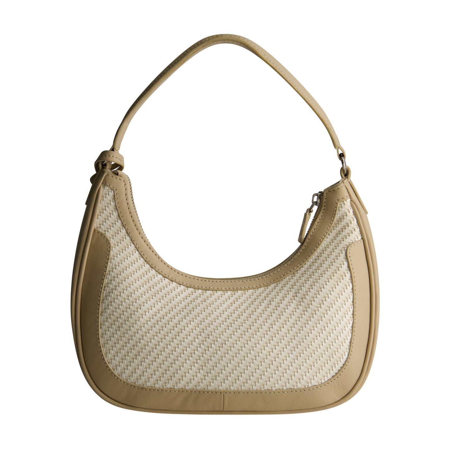Tommy Bahama Soft Woven Zip-Top Hobo, TAN/WHITE
