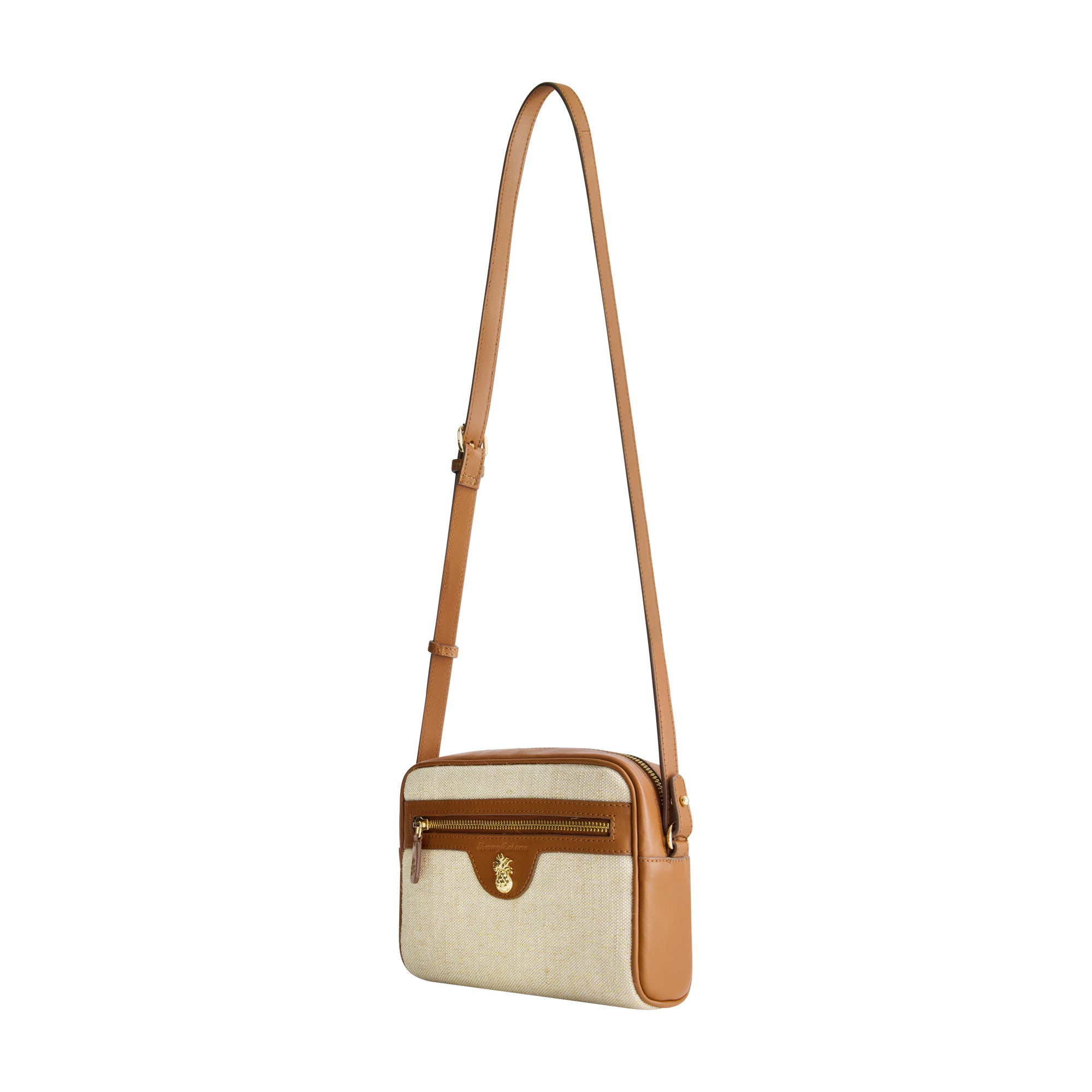 Tommy Bahama Camera Bag, Women's Mini Handbag with Linen Design and Adjustable Shoulder Strap, Natural