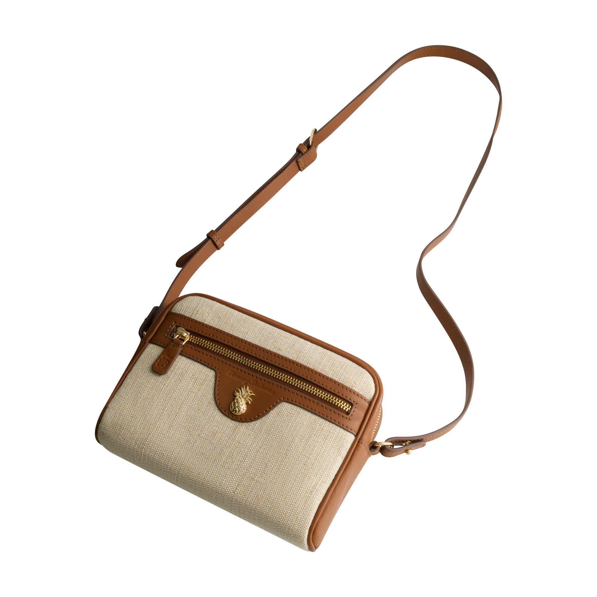 Tommy Bahama Camera Bag, Women's Mini Handbag with Linen Design and Adjustable Shoulder Strap, Natural