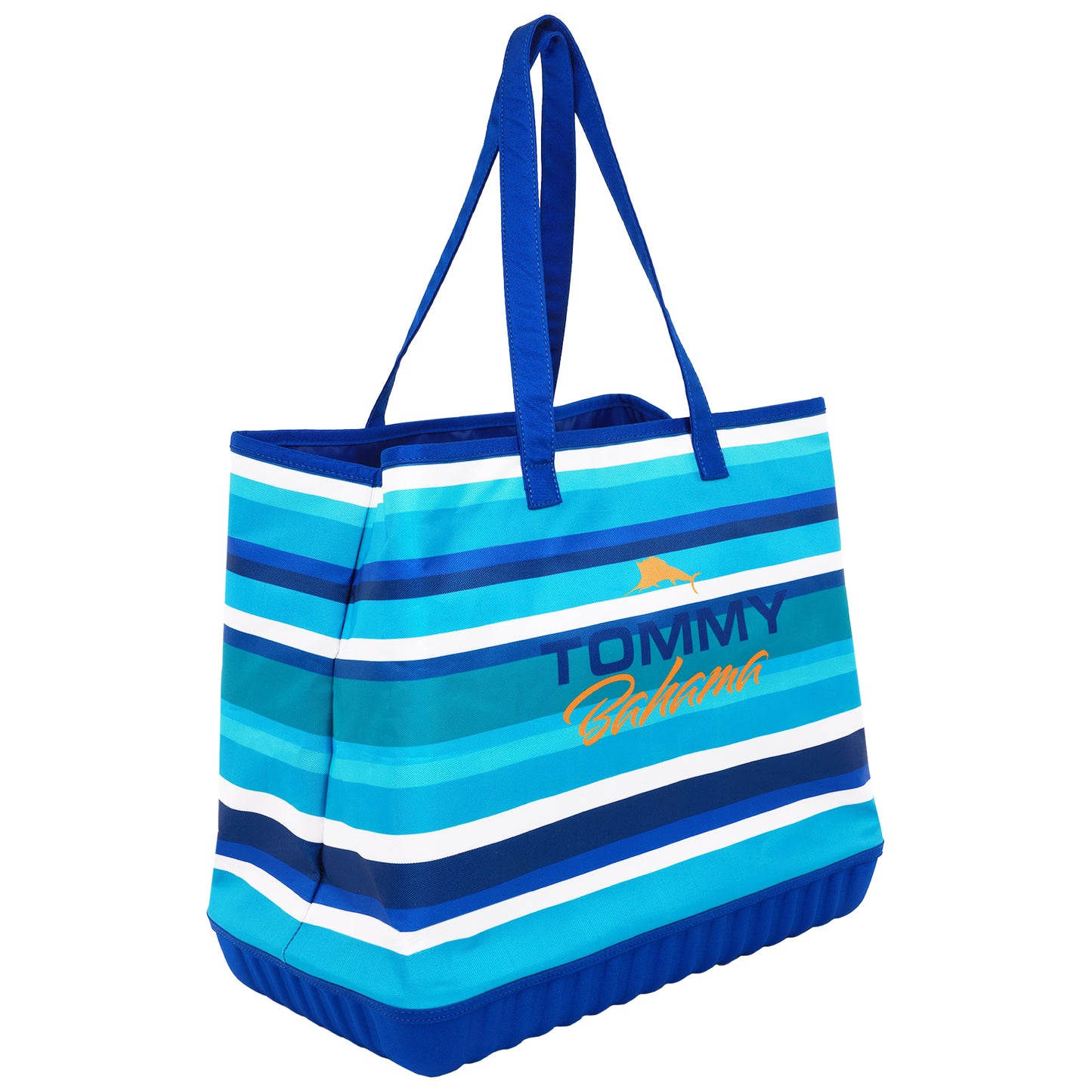 Tommy Bahama Water-Repellent Tote with Pouch – Ocean Stripe Print