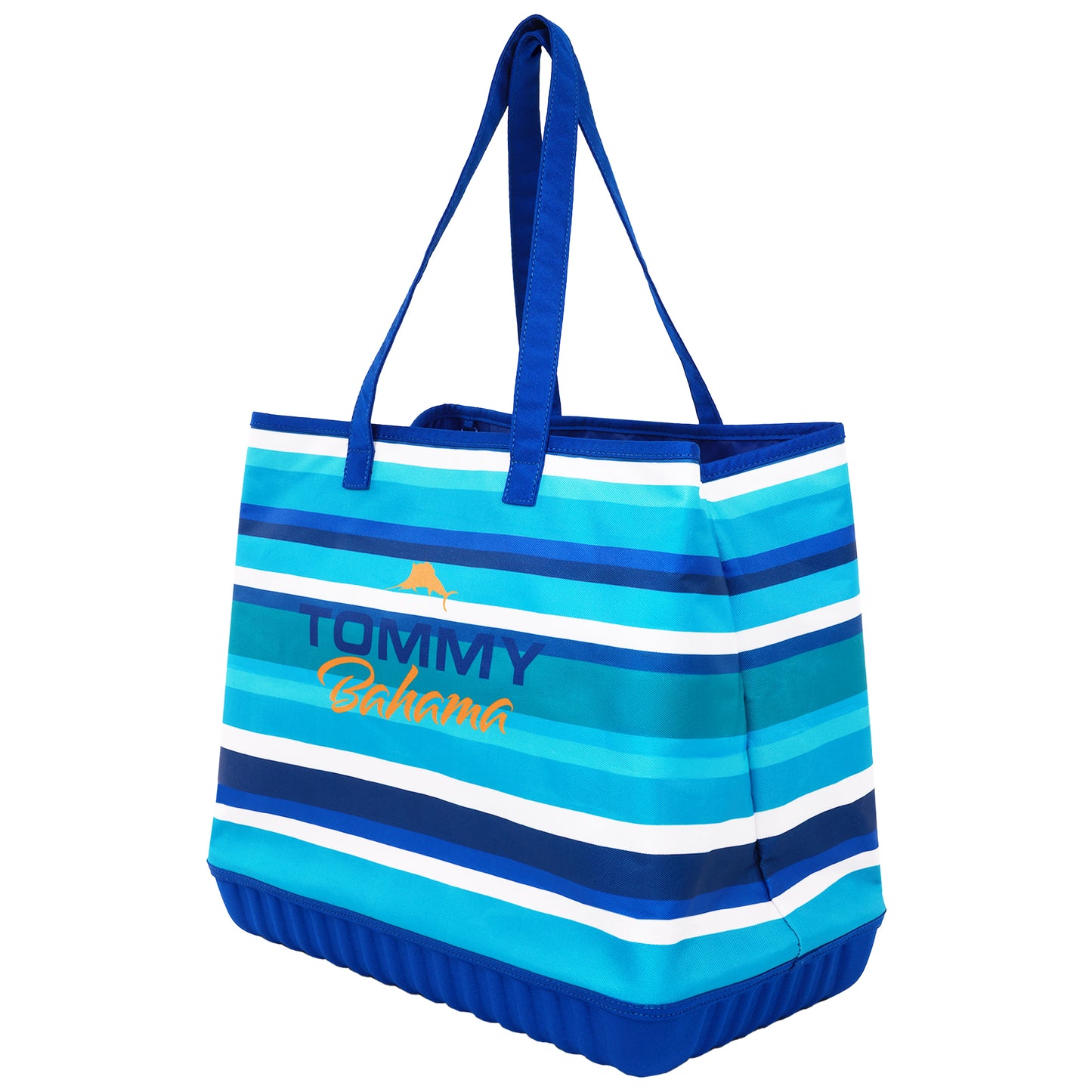 Tommy Bahama Water-Repellent Tote with Pouch – Ocean Stripe Print