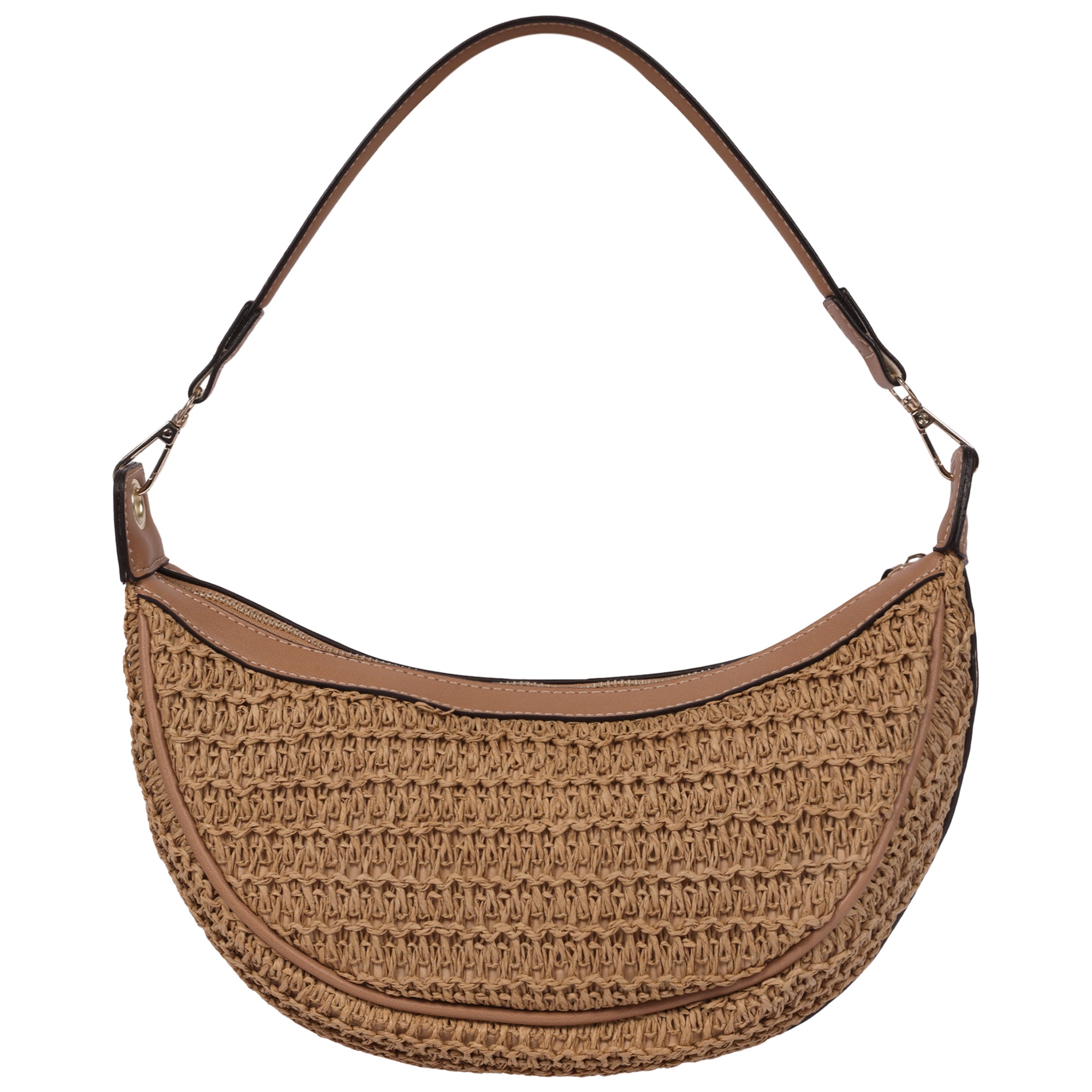 Tommy Bahama Raffia Crescent Hobo Bag, TAN