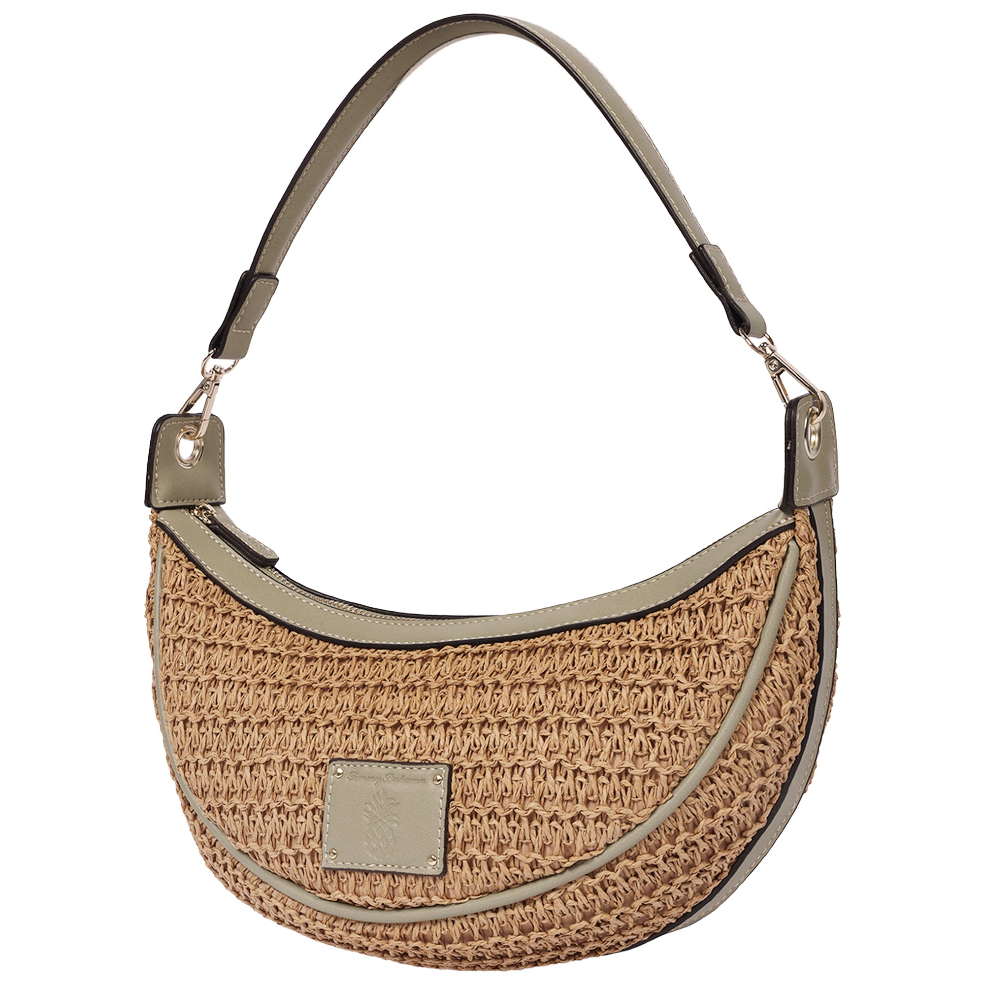 Tommy Bahama Raffia Crescent Hobo Bag, SAGE