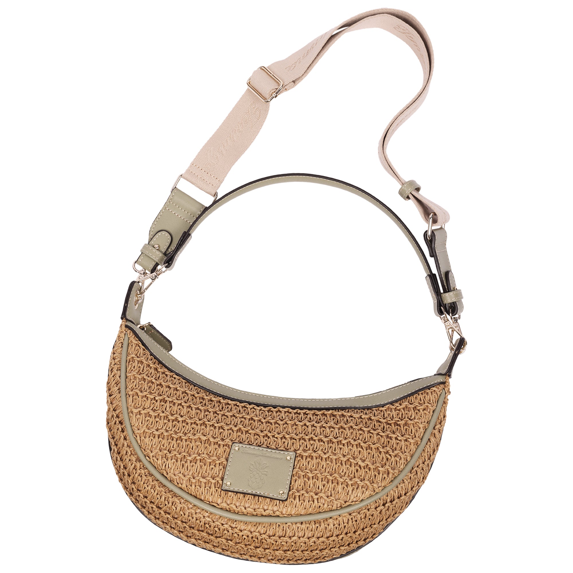 Tommy Bahama Raffia Crescent Hobo Bag, SAGE