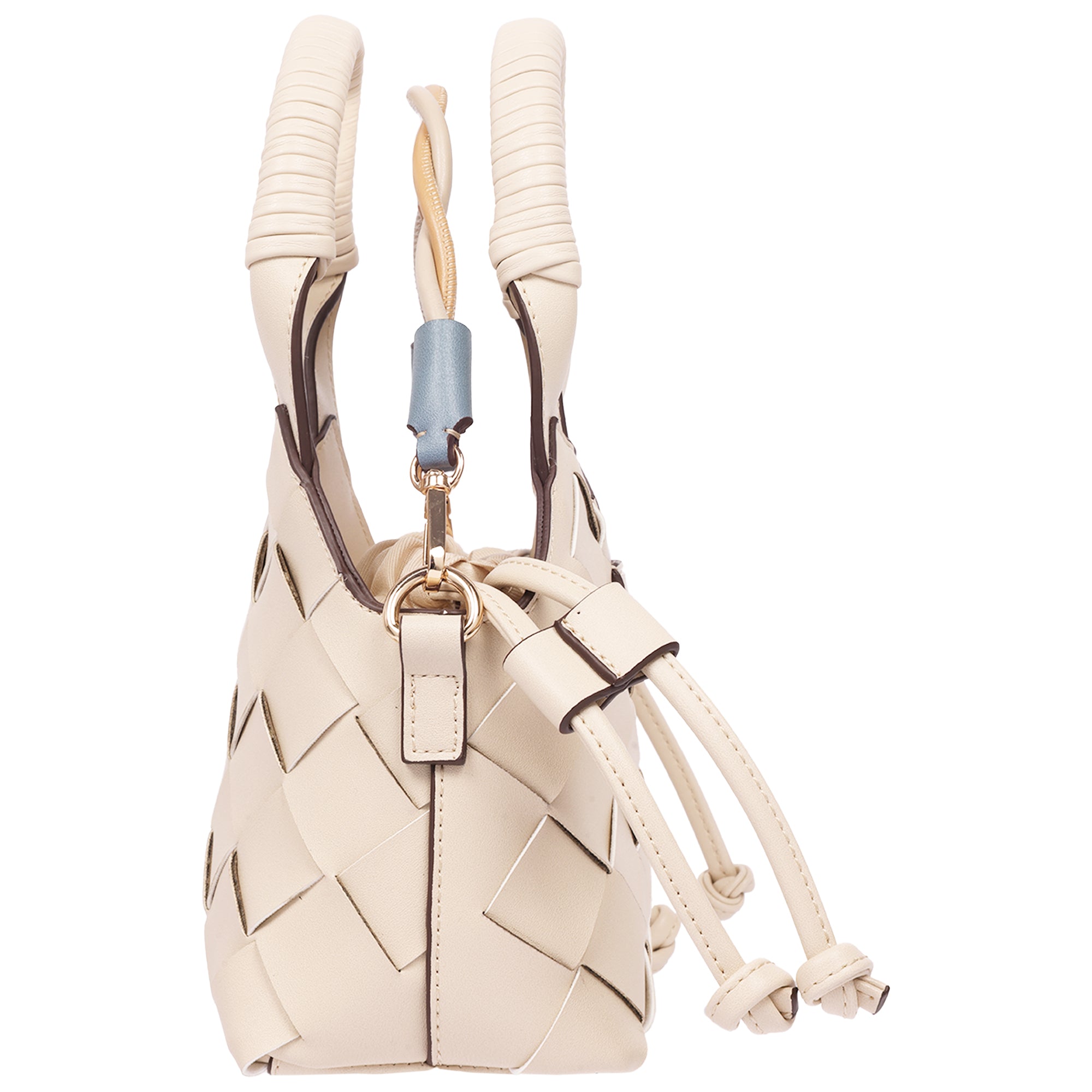 Tommy Bahama Demi Mini Woven PU Tote – Mini Woven Faux Leather Top Handle & Crossbody Bag