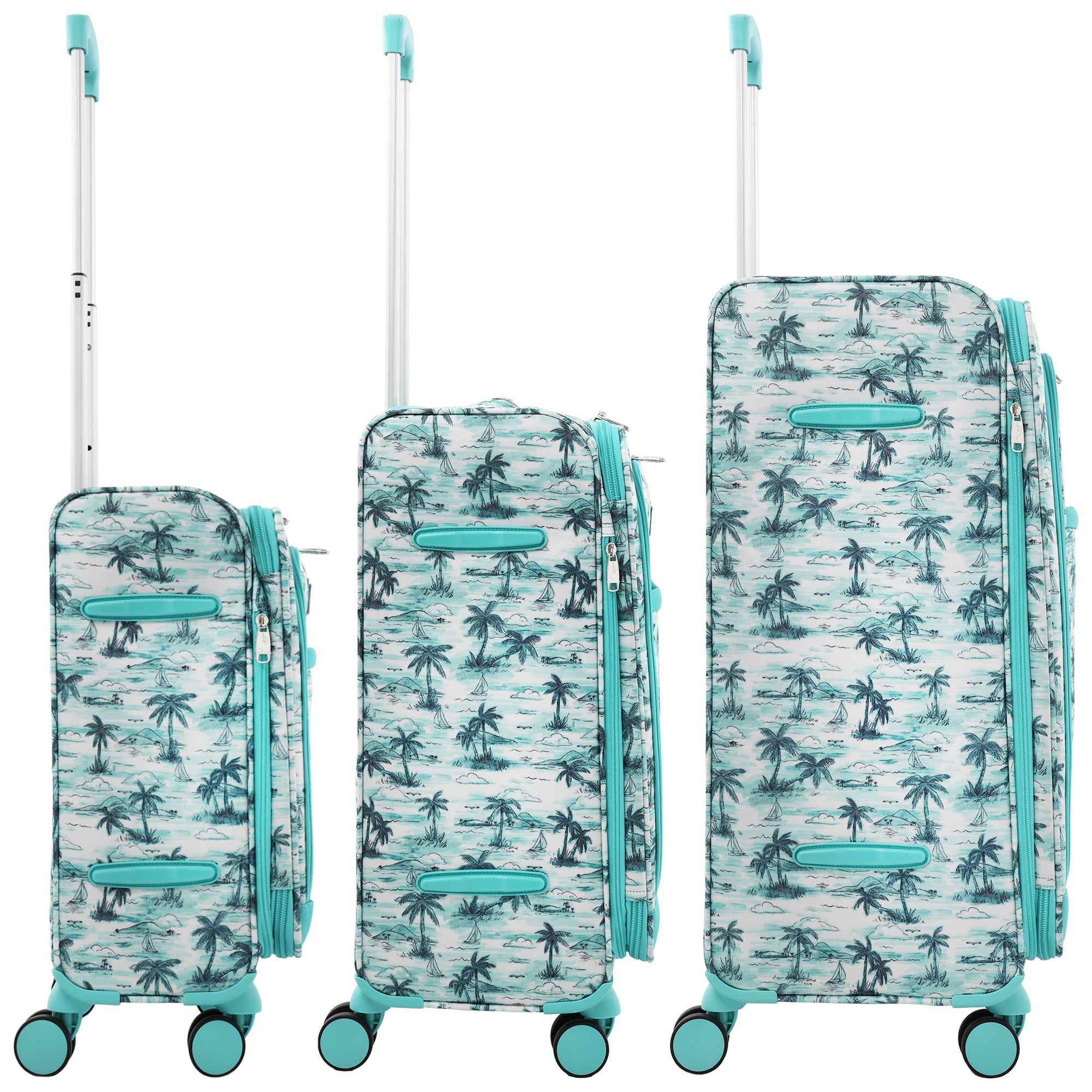 Tommy Bahama Palm Print 3-Piece Expandable Softside Spinner Luggage Set