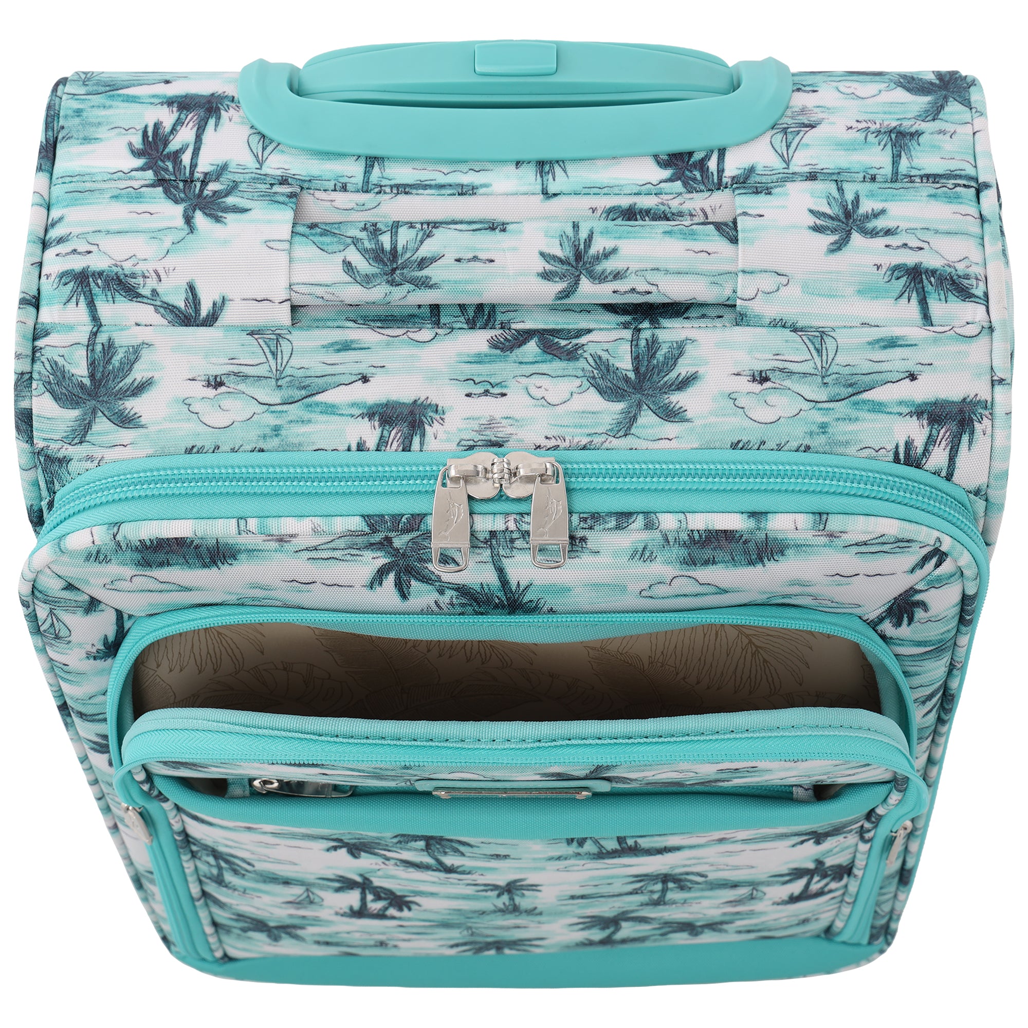 Tommy Bahama Palm Print 3-Piece Expandable Softside Spinner Luggage Set