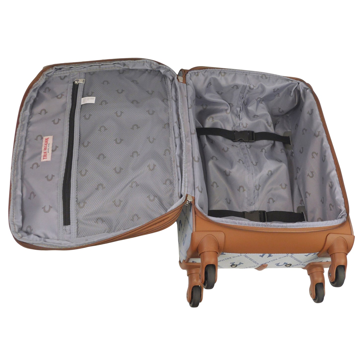 True Religion Soft Sided 3 pc spinner Luggage Set, DENIM