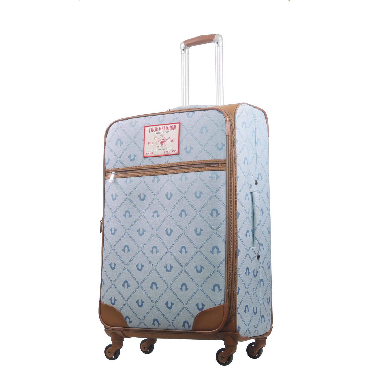 True Religion Soft Sided 31" Expandable, Spinner Luggage, DENIM