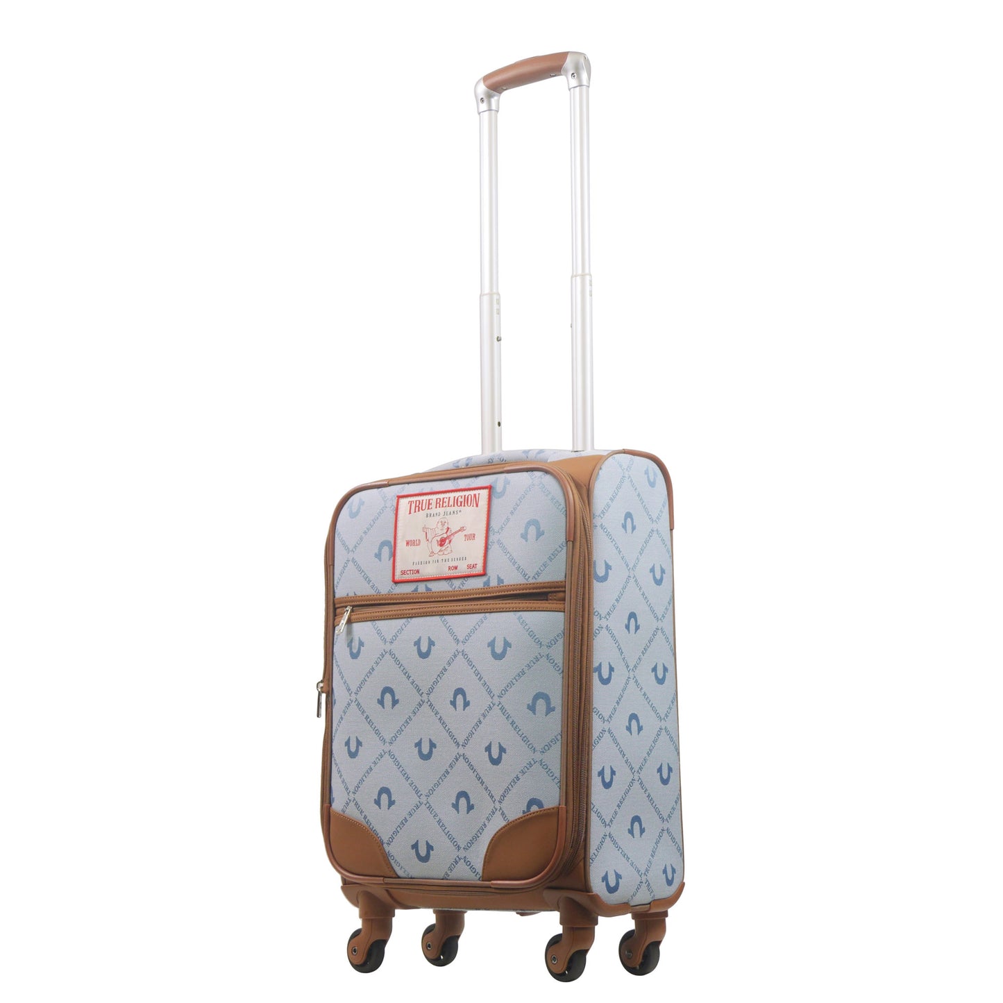 True Religion Soft Sided 23" Expandable, Spinner Luggage, DENIM
