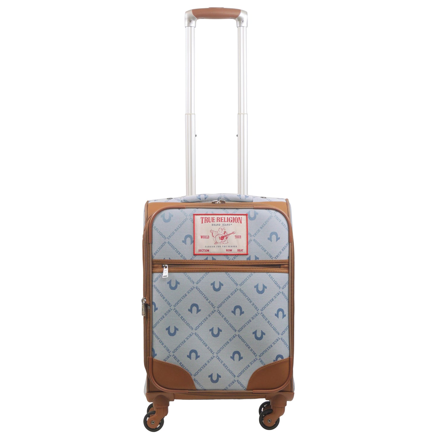 True Religion Soft Sided 23" Expandable, Spinner Luggage, DENIM