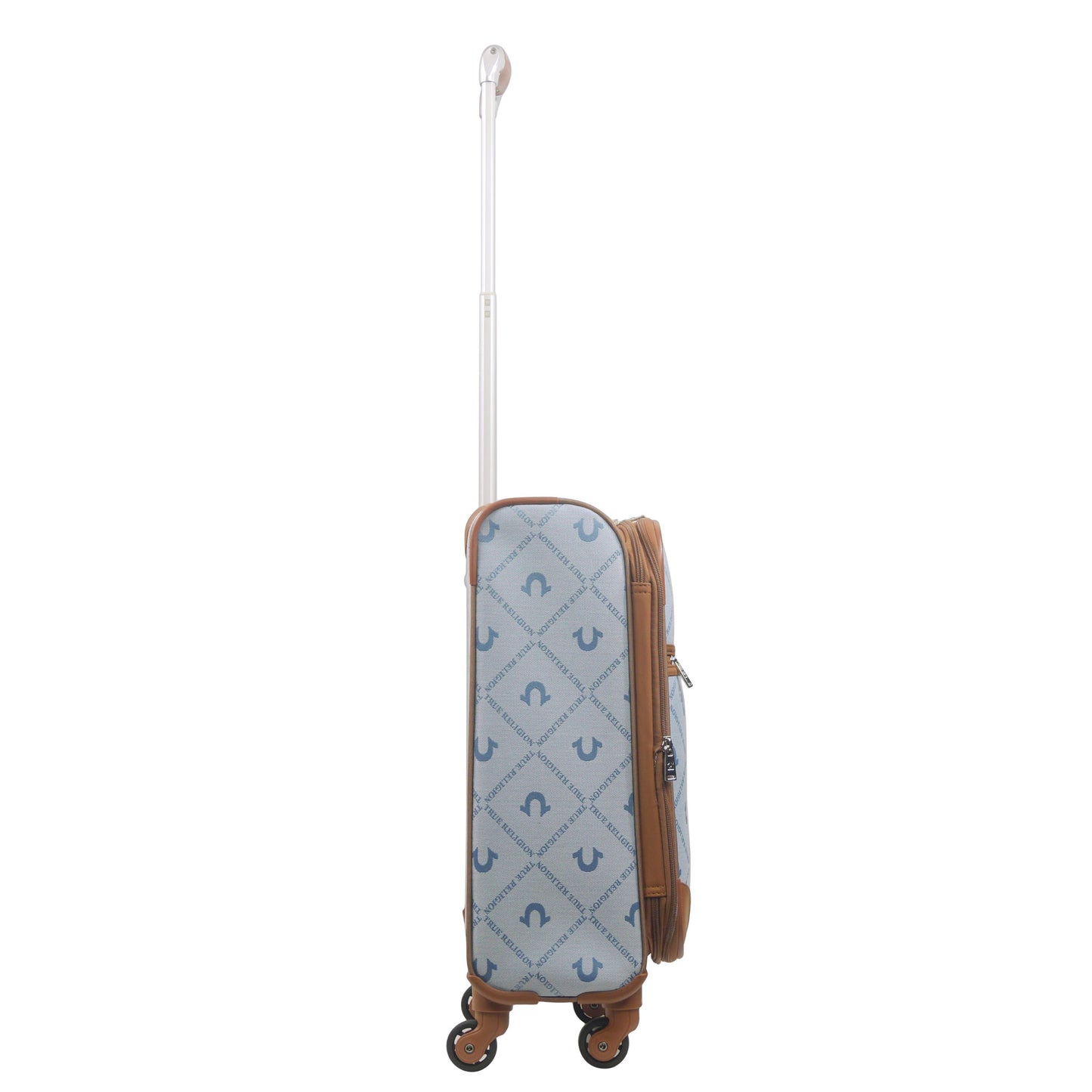 True Religion Soft Sided 23" Expandable, Spinner Luggage, DENIM
