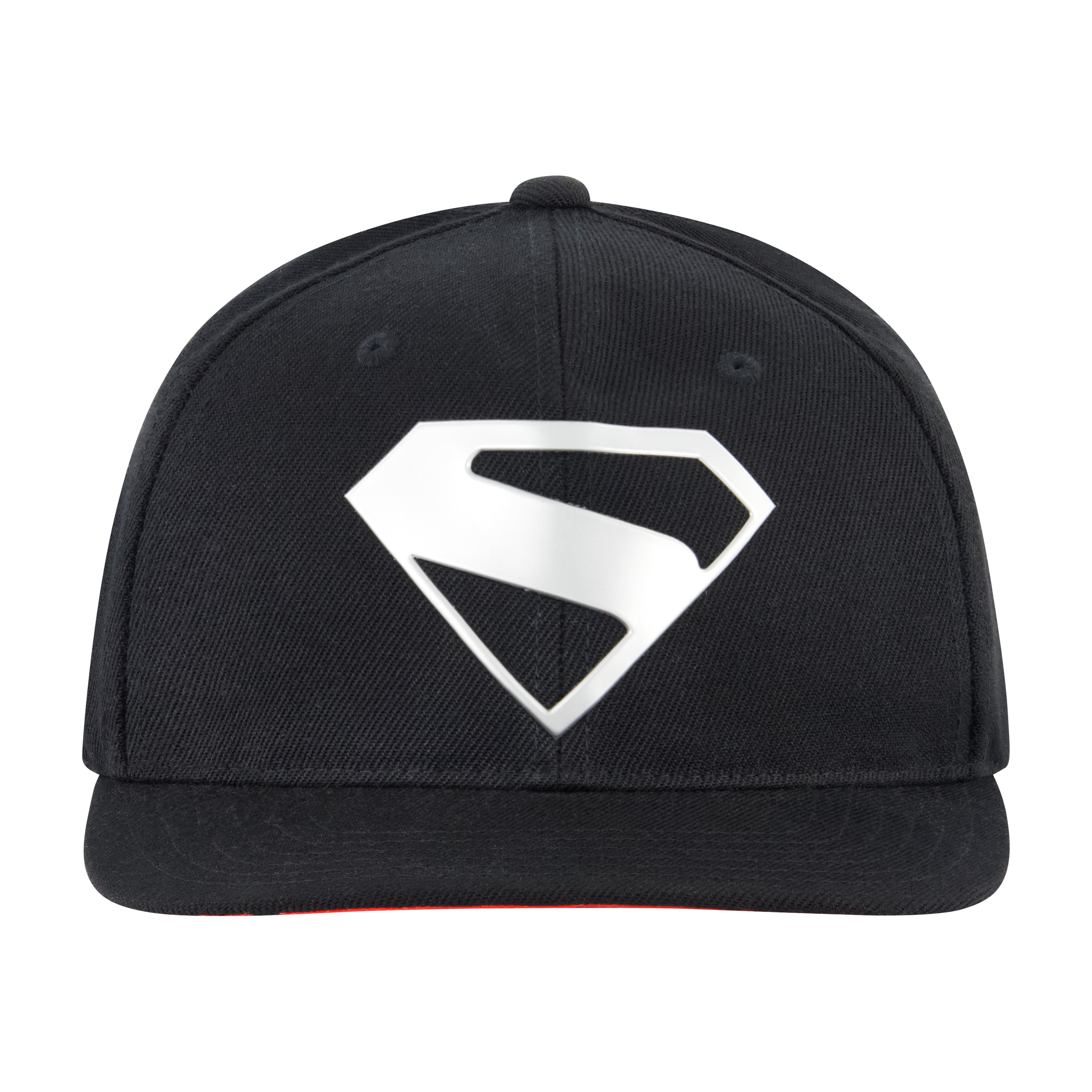 DC Comics Superman Black Snapback Hat – Metallic S-Shield Flat Brim Cap