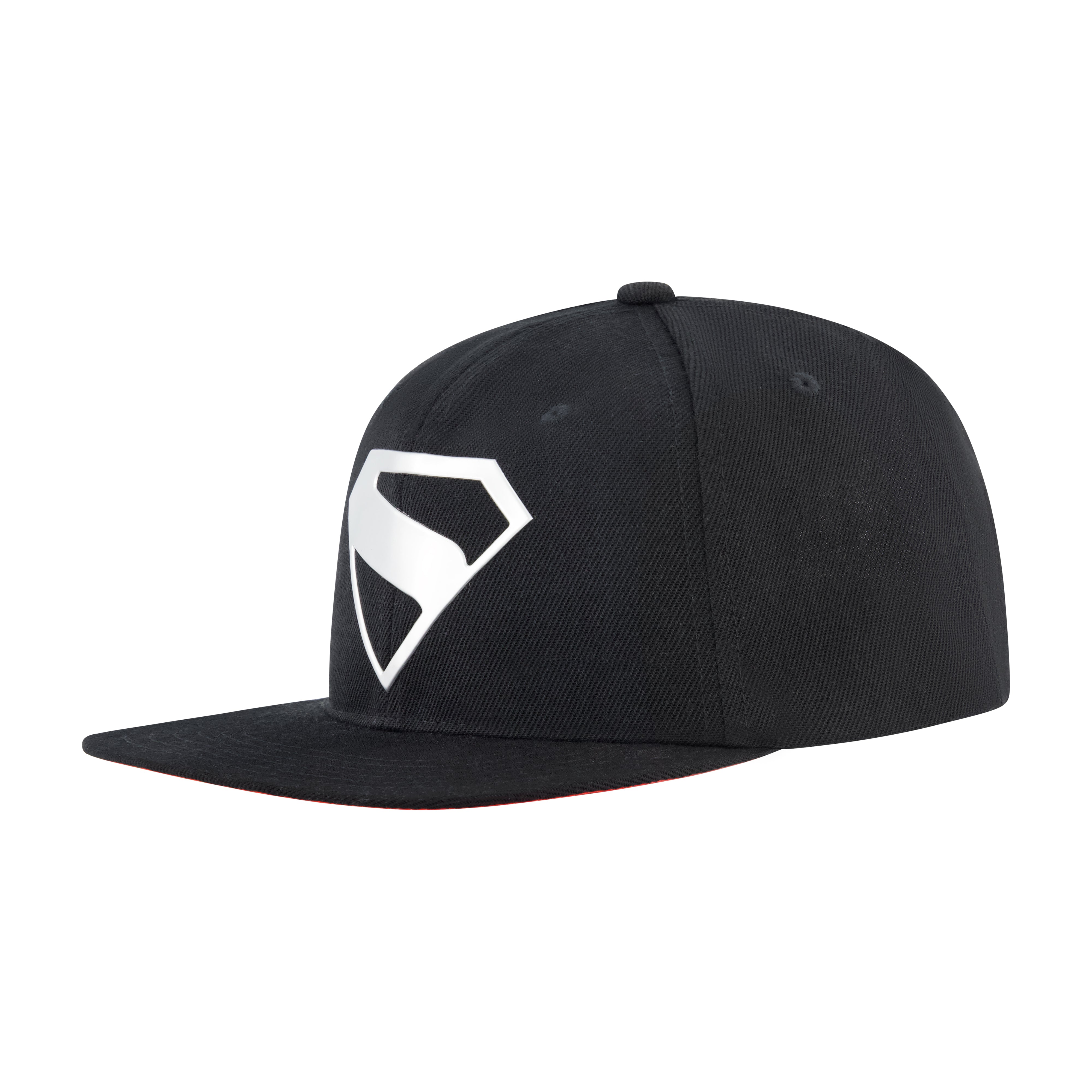 DC Comics Superman Black Snapback Hat – Metallic S-Shield Flat Brim Cap