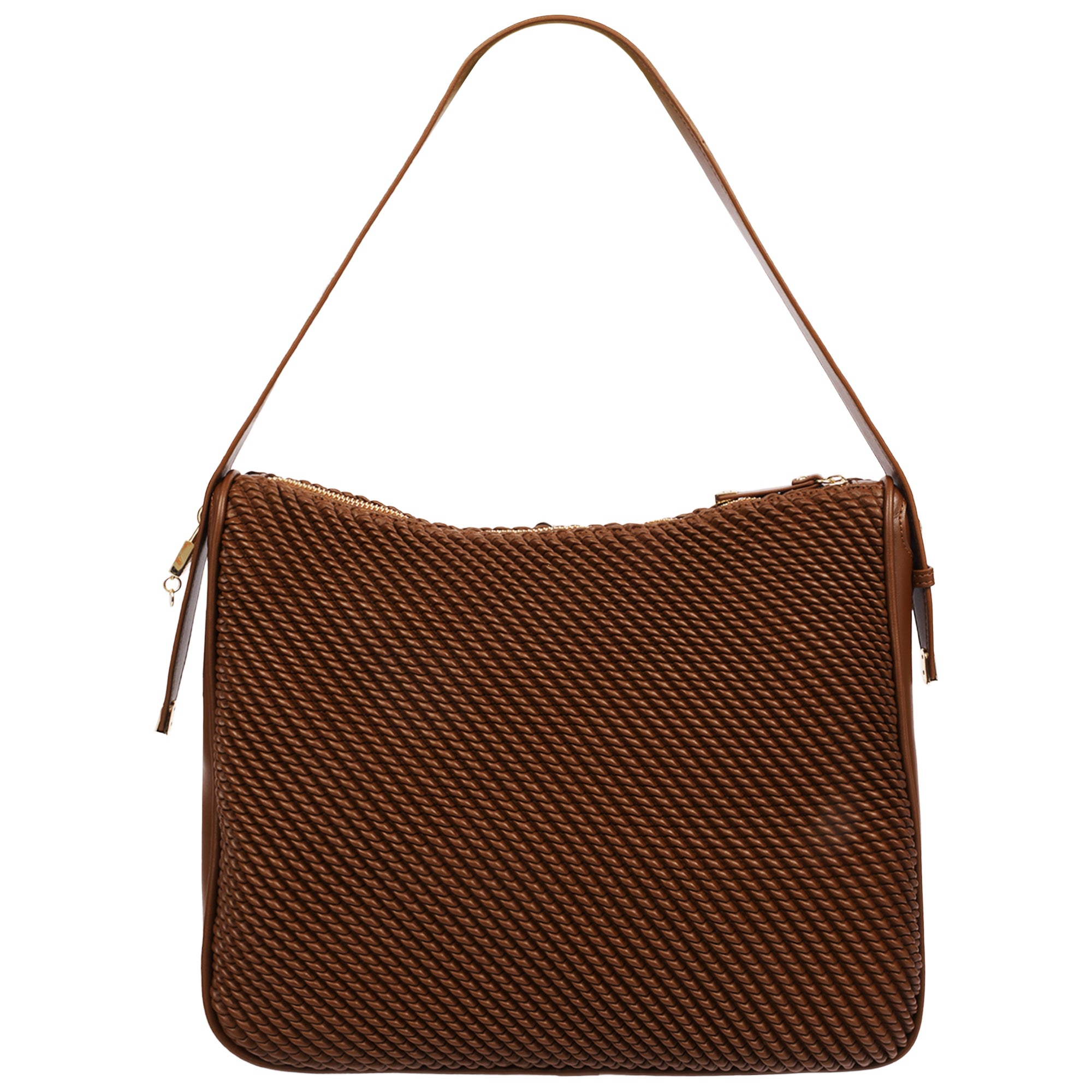 Jason Wu Haywood Double Zip Hobo Bag with 3D Rope Pleated Detail