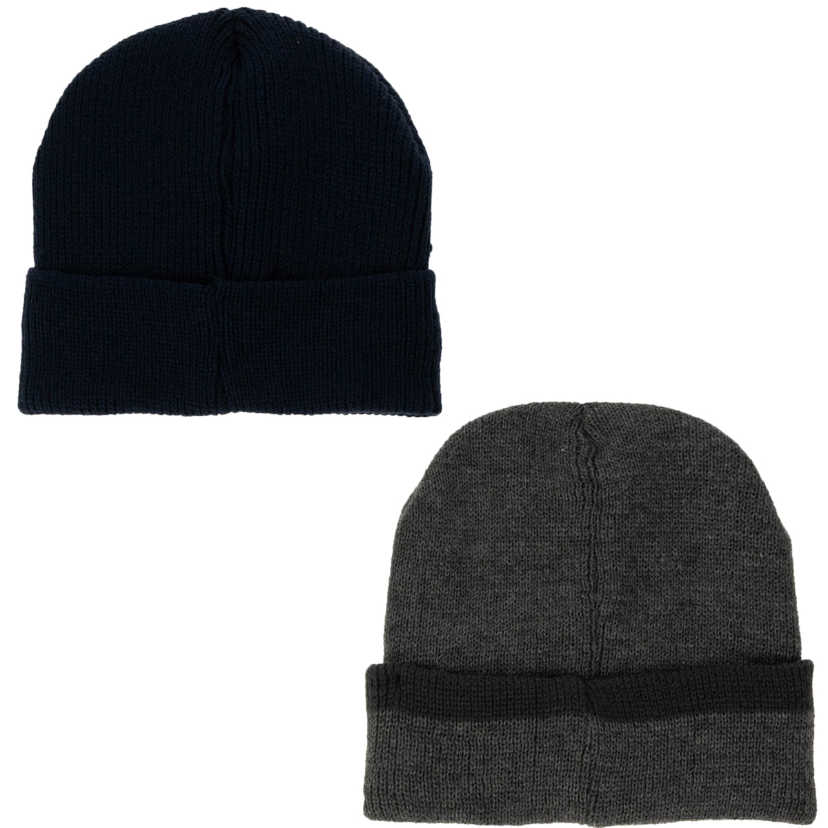 Weatherproof Vintage Fisherman Rib & Heathered Beanie 2-Piece Set – Navy/Charcoal
