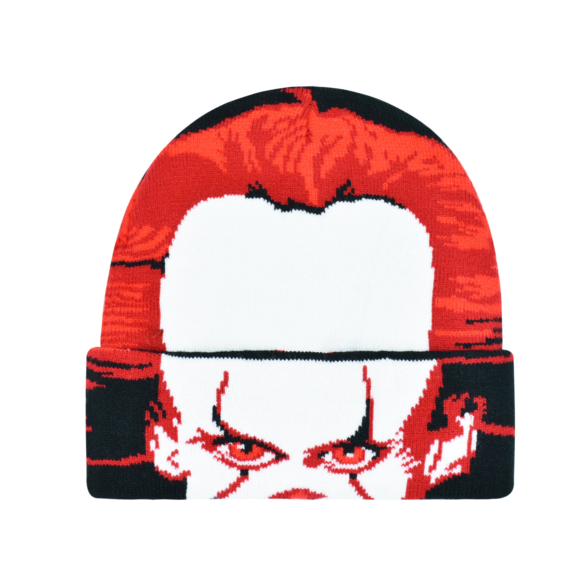 IT Pennywise Roll Down Winter Cuffed Beanie Hat, Black, One Size