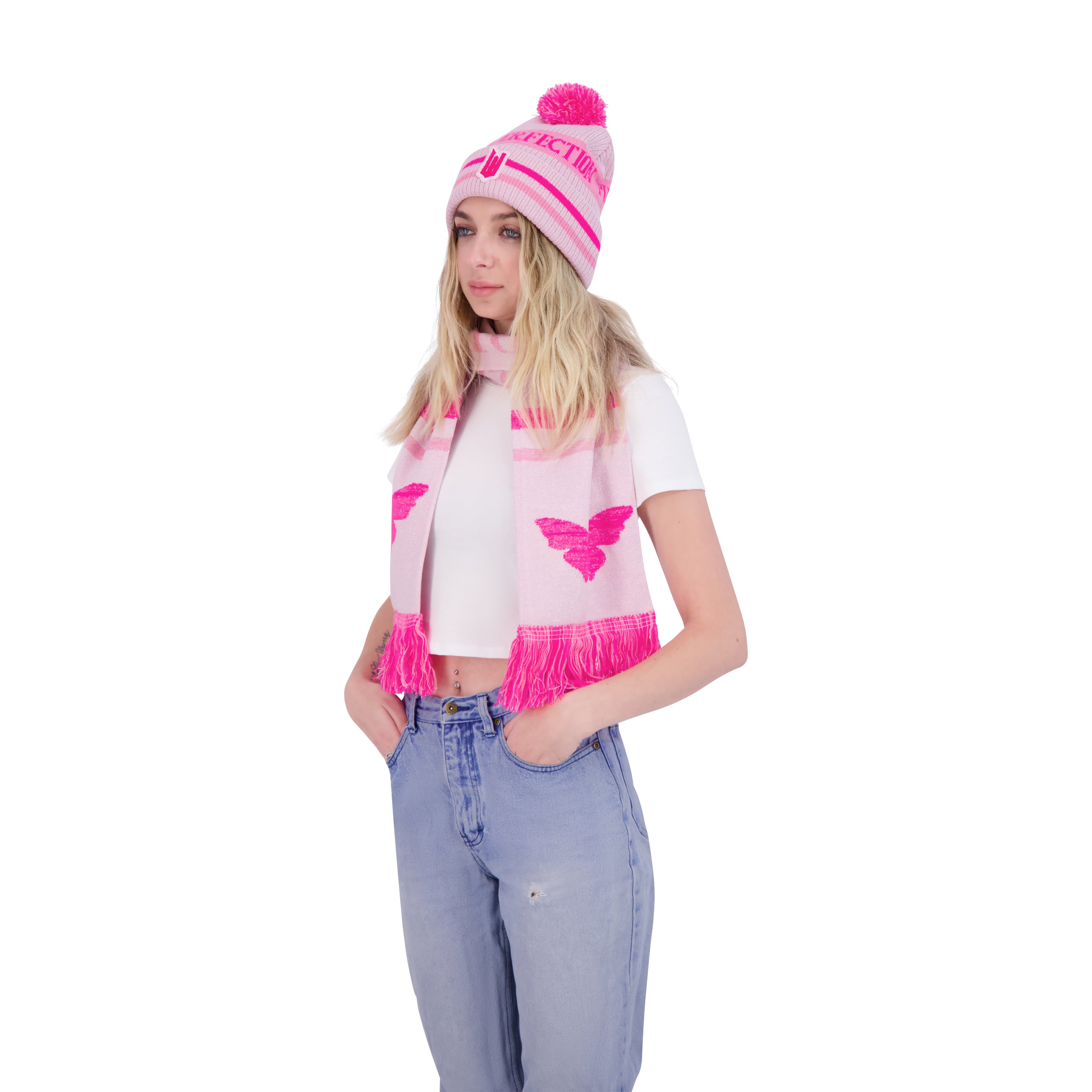 Wicked x Glinda "Pink Perfection" Beanie & Scarf Set