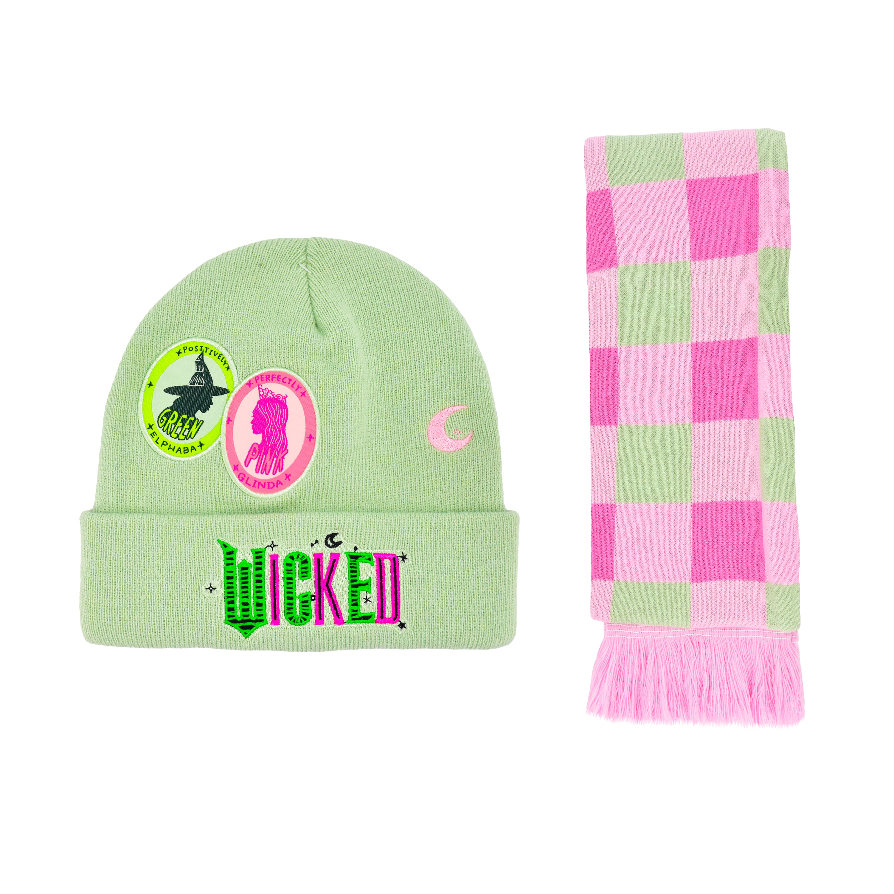Wicked x Glinda Patches & Embroidery Beanie & Scarf Set