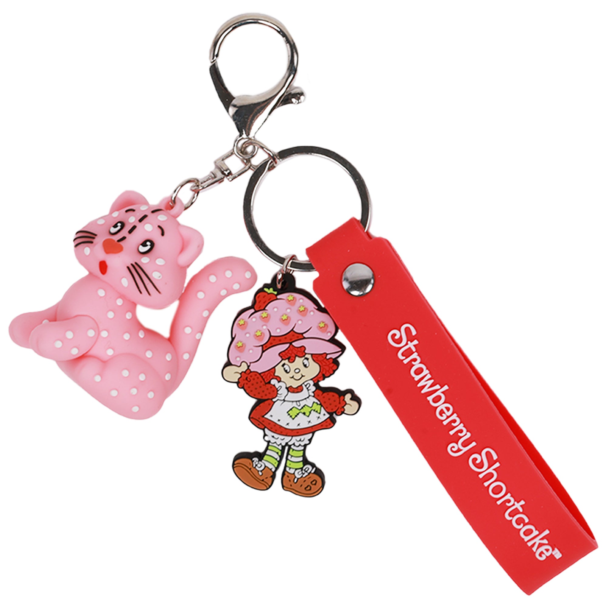Strawberry Shortcake & Custard 3D Keychain Set – Officially Licensed Lanyard Keychains (2-Pack)
