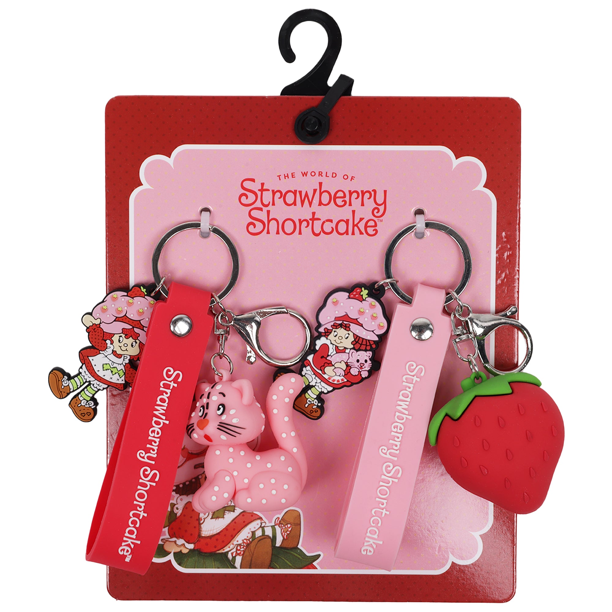 Strawberry Shortcake & Custard 3D Keychain Set – Officially Licensed Lanyard Keychains (2-Pack)