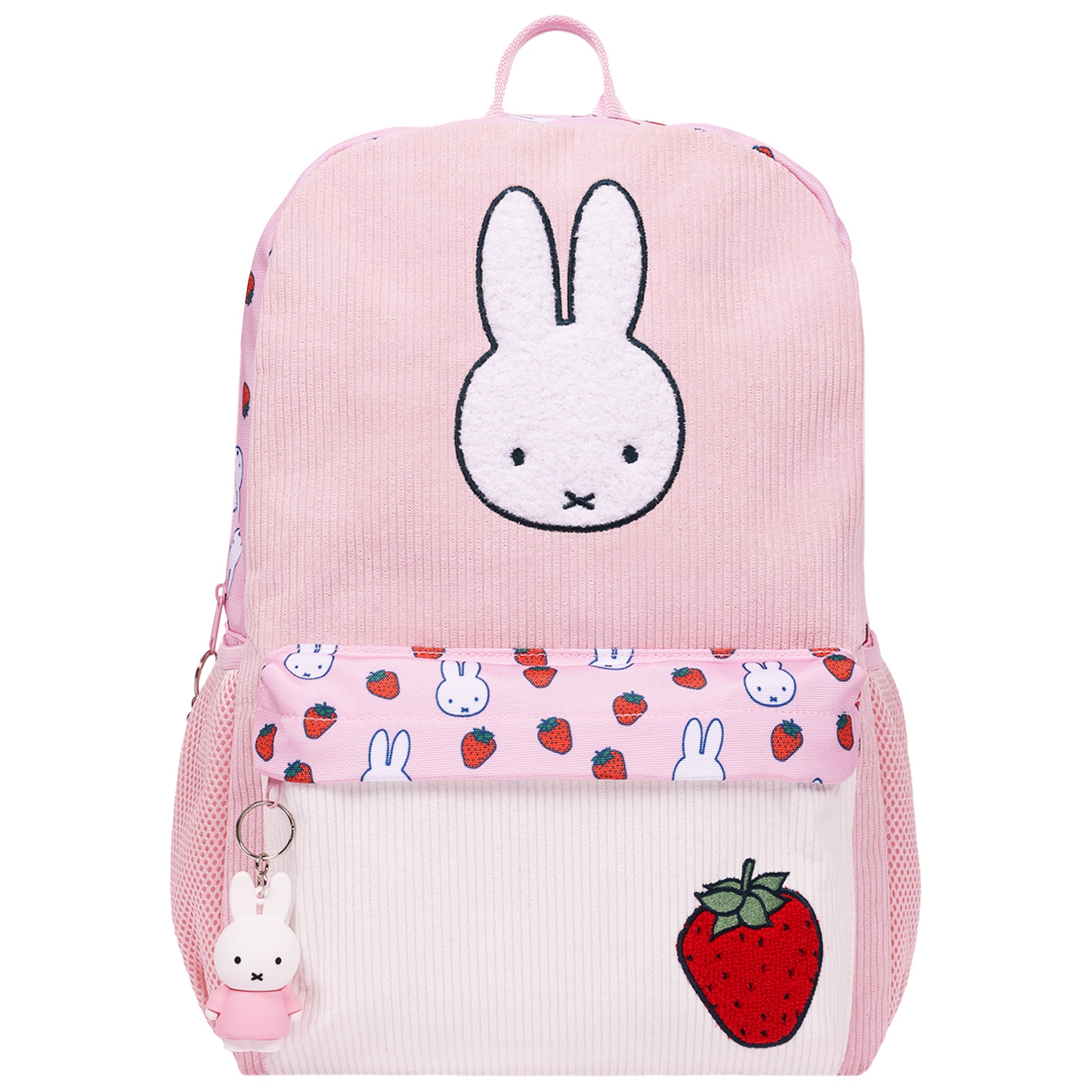 Miffy Strawberry Backpack – Cute Bunny Mini Backpack with Charm, Lightweight Bag