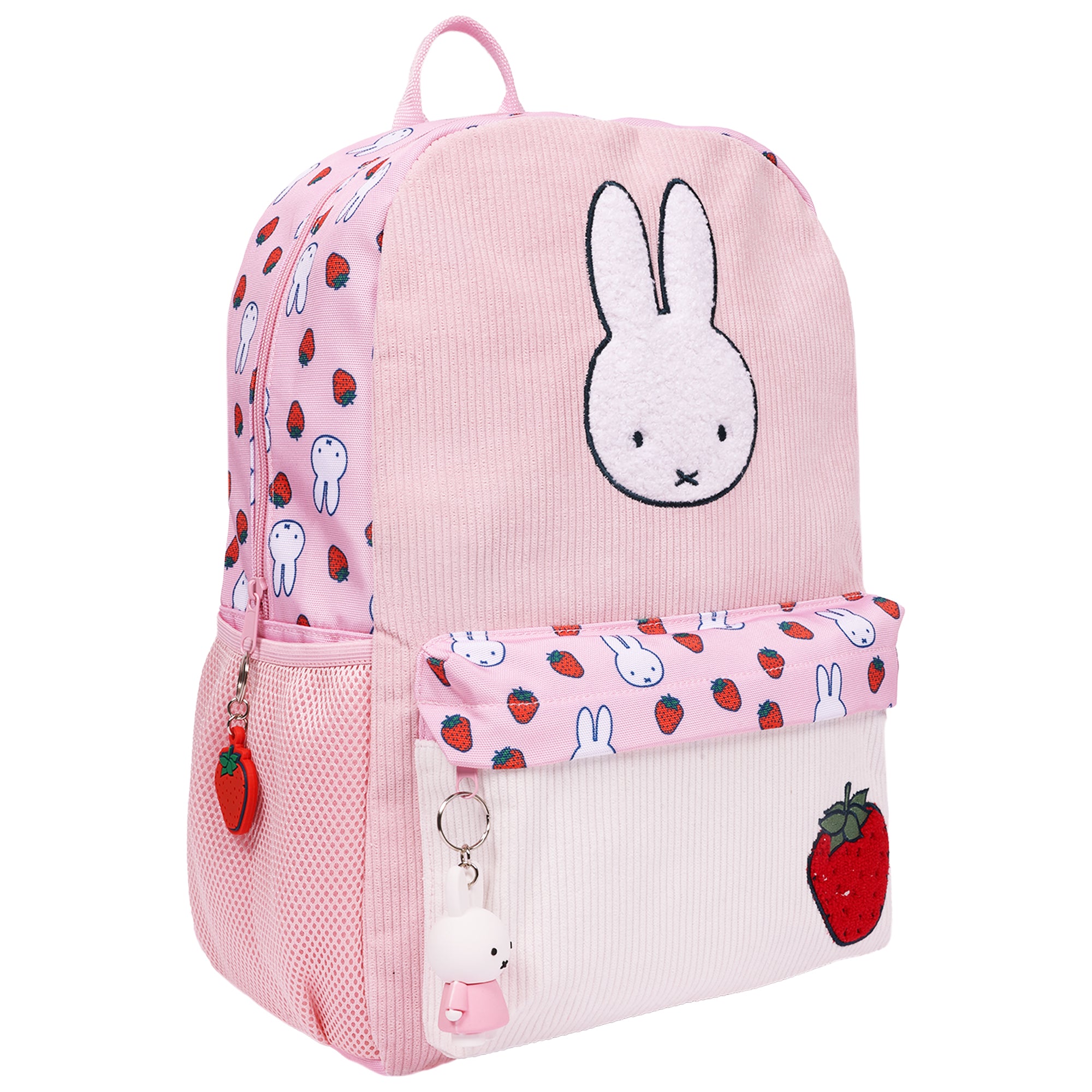 Miffy Strawberry Backpack – Cute Bunny Mini Backpack with Charm, Lightweight Bag