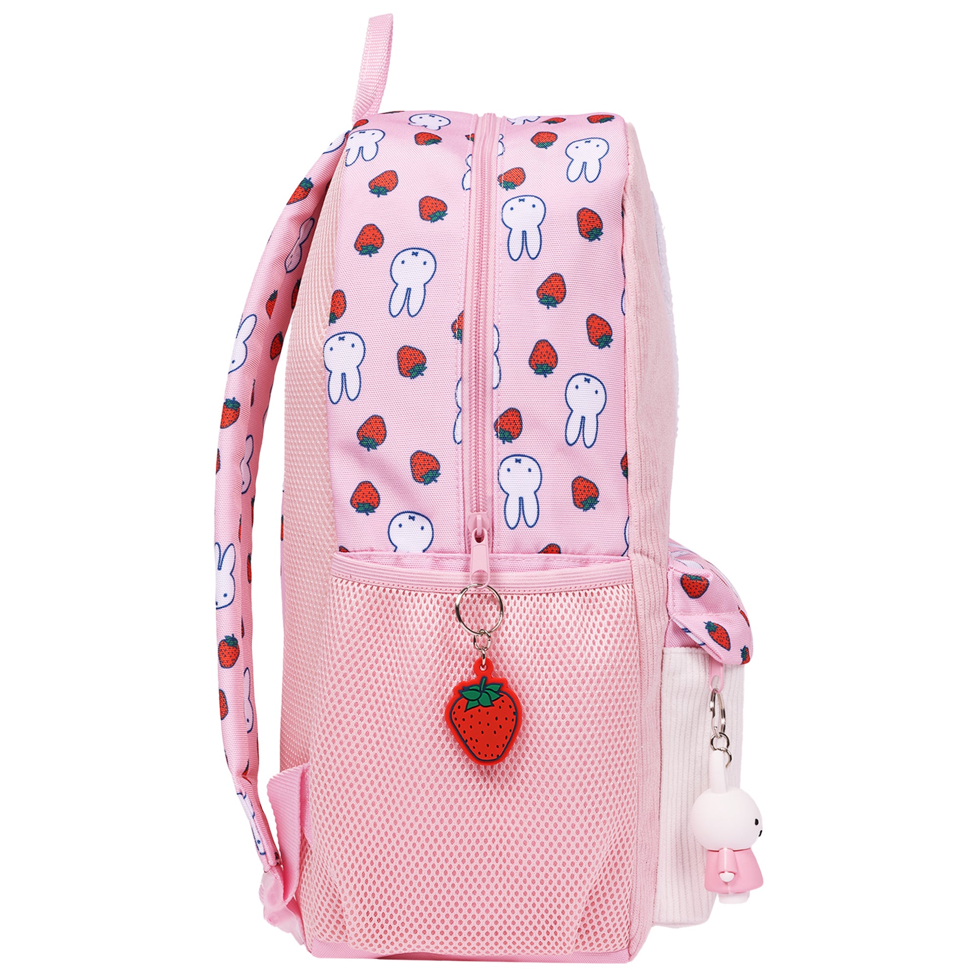 Miffy Strawberry Backpack – Cute Bunny Mini Backpack with Charm, Lightweight Bag