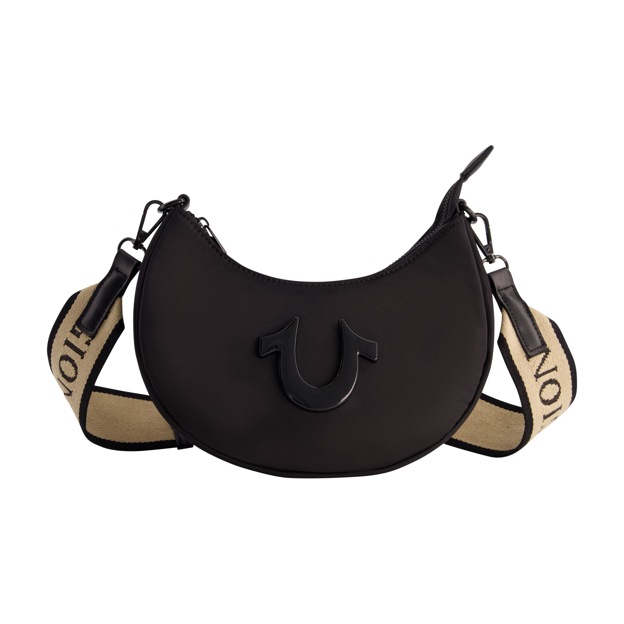 True Religion Mini Crescent Hobo, Black