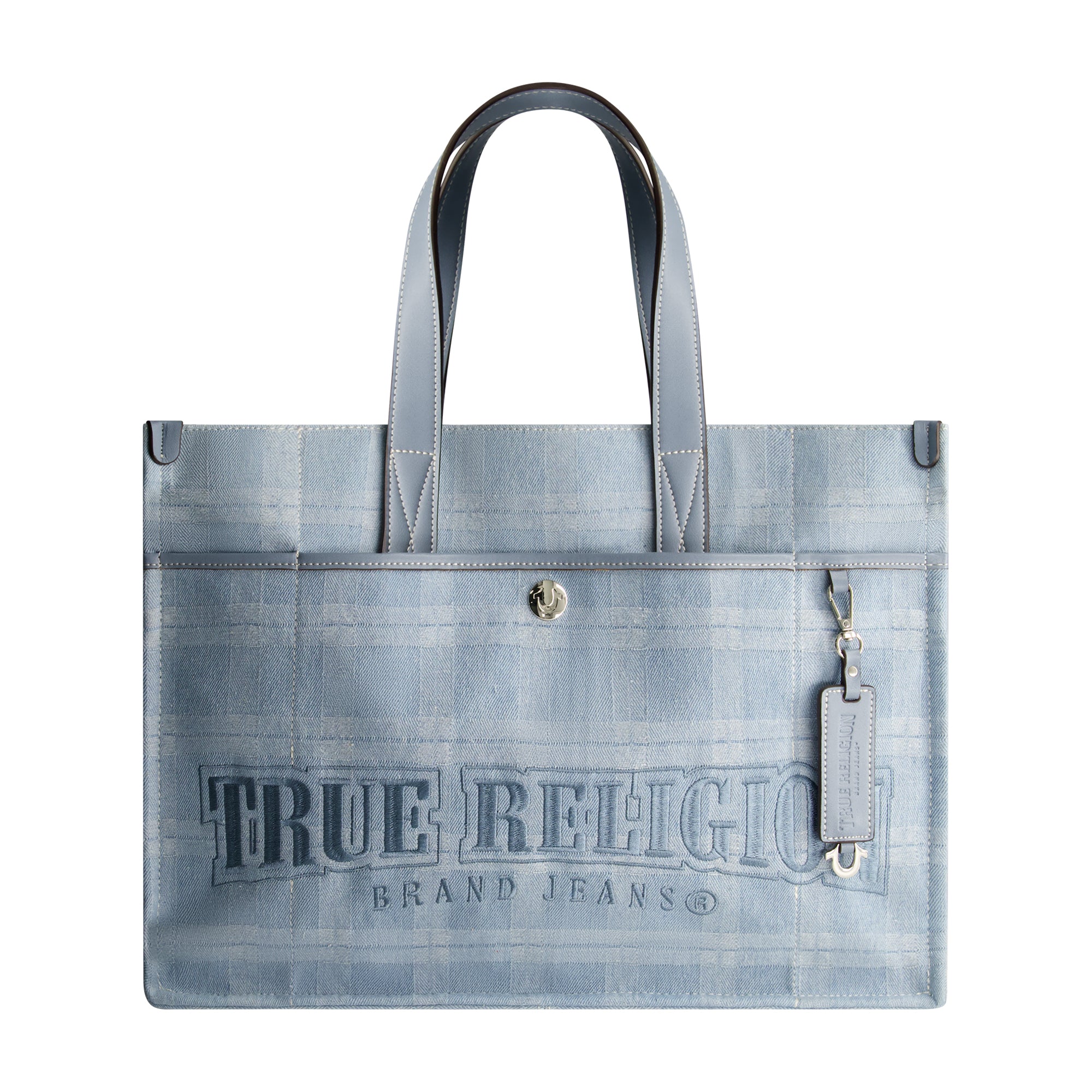 True Religion Striped Denim City Tote