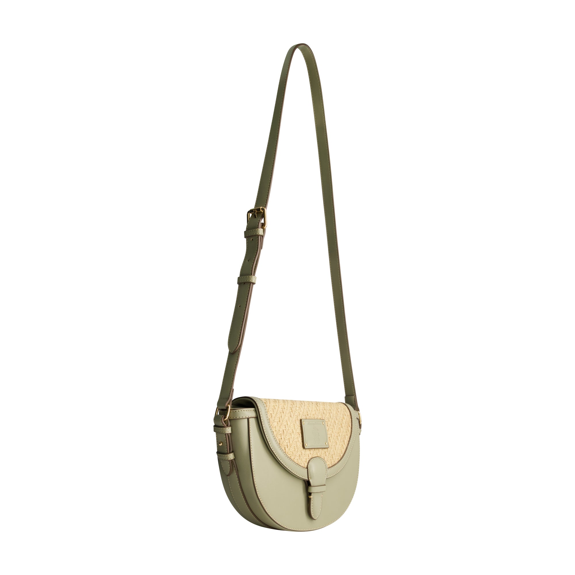 Tommy Bahama Raffia/PU Crossbody Flap Bag, SAGE