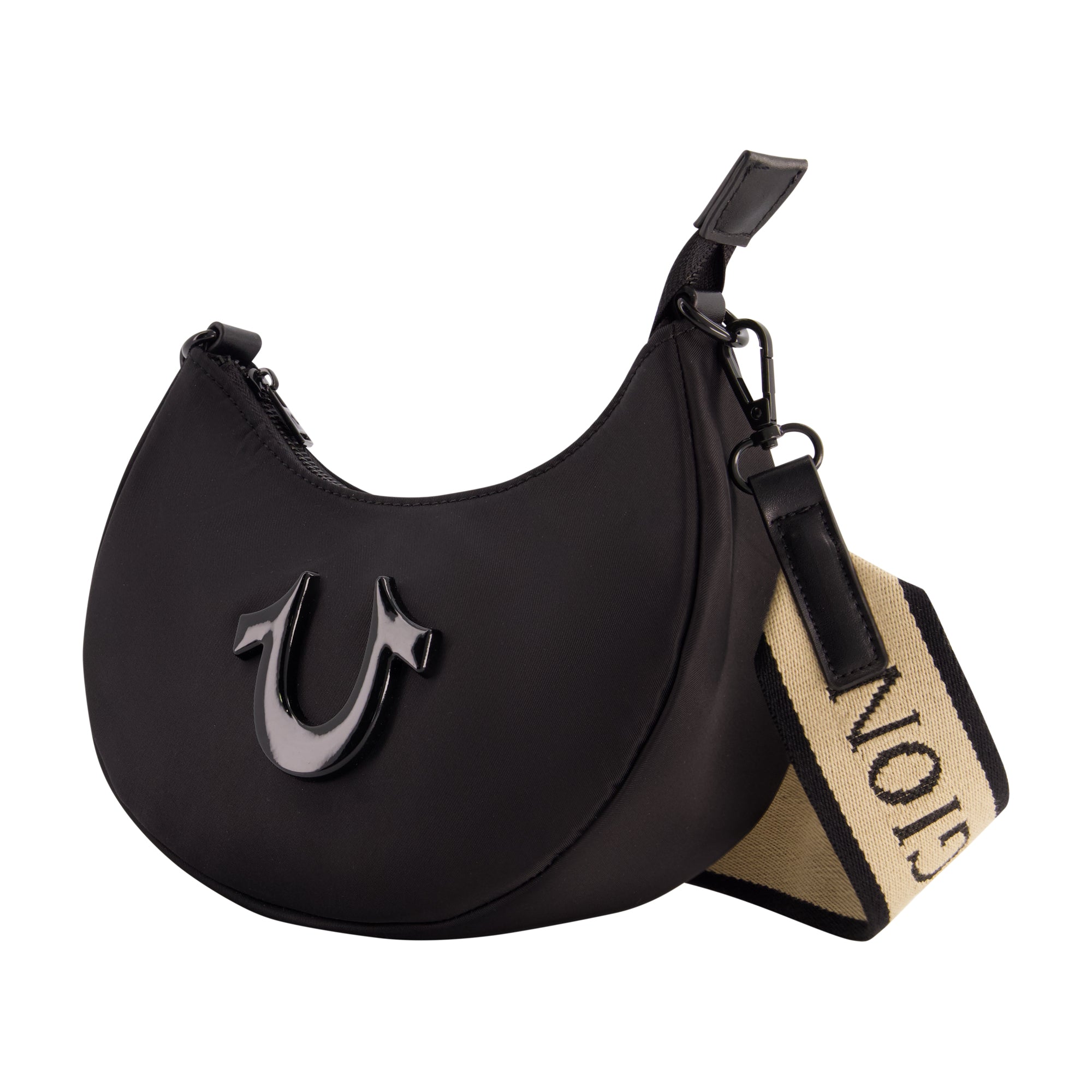 True Religion Mini Crescent Hobo, Black
