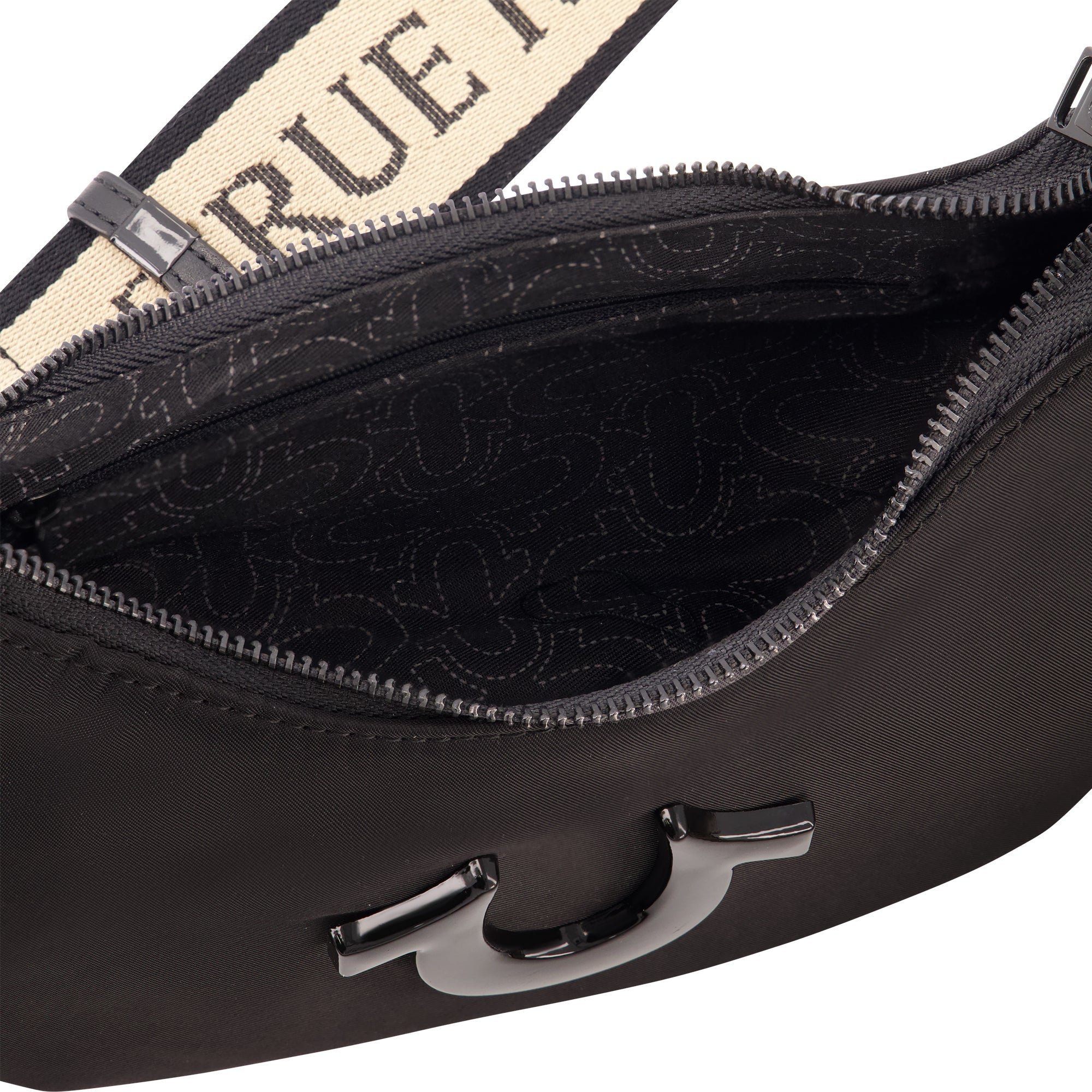 True Religion Mini Crescent Hobo, Black