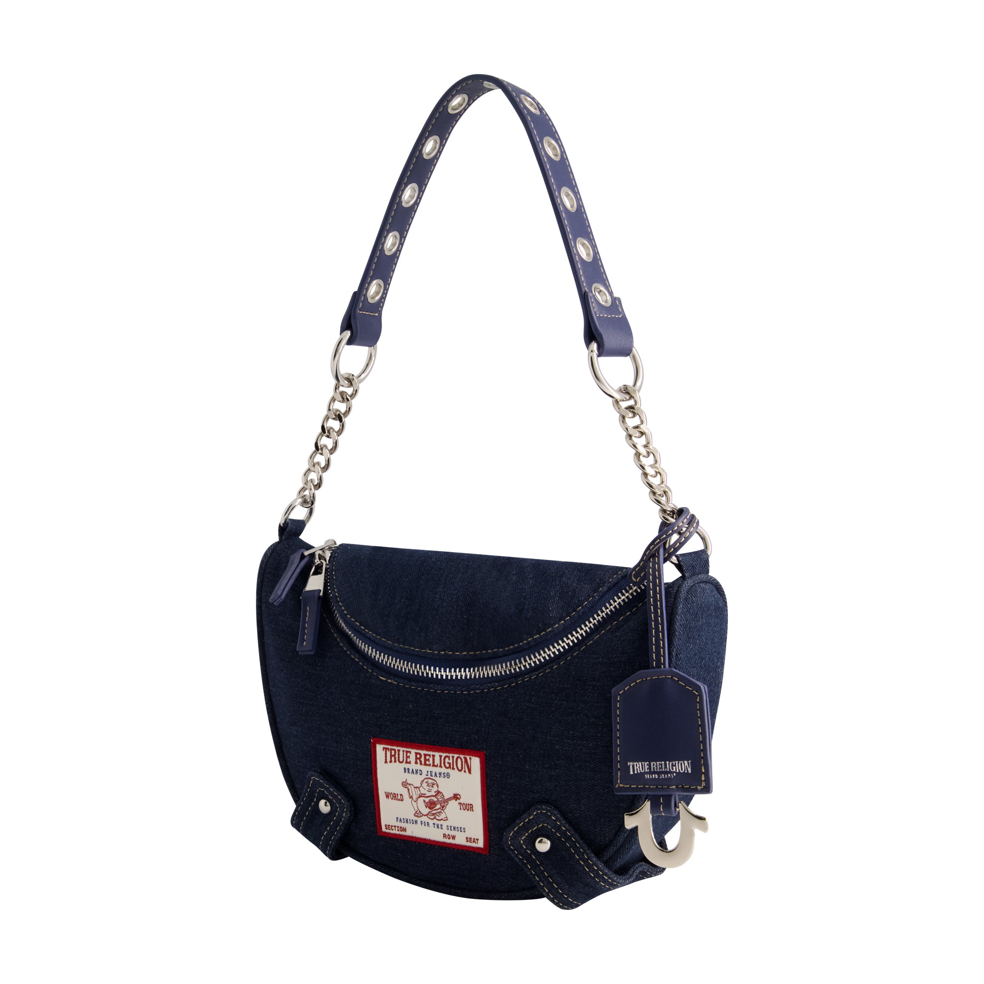 True Religion Chain Handle Denim Hobo, Denim