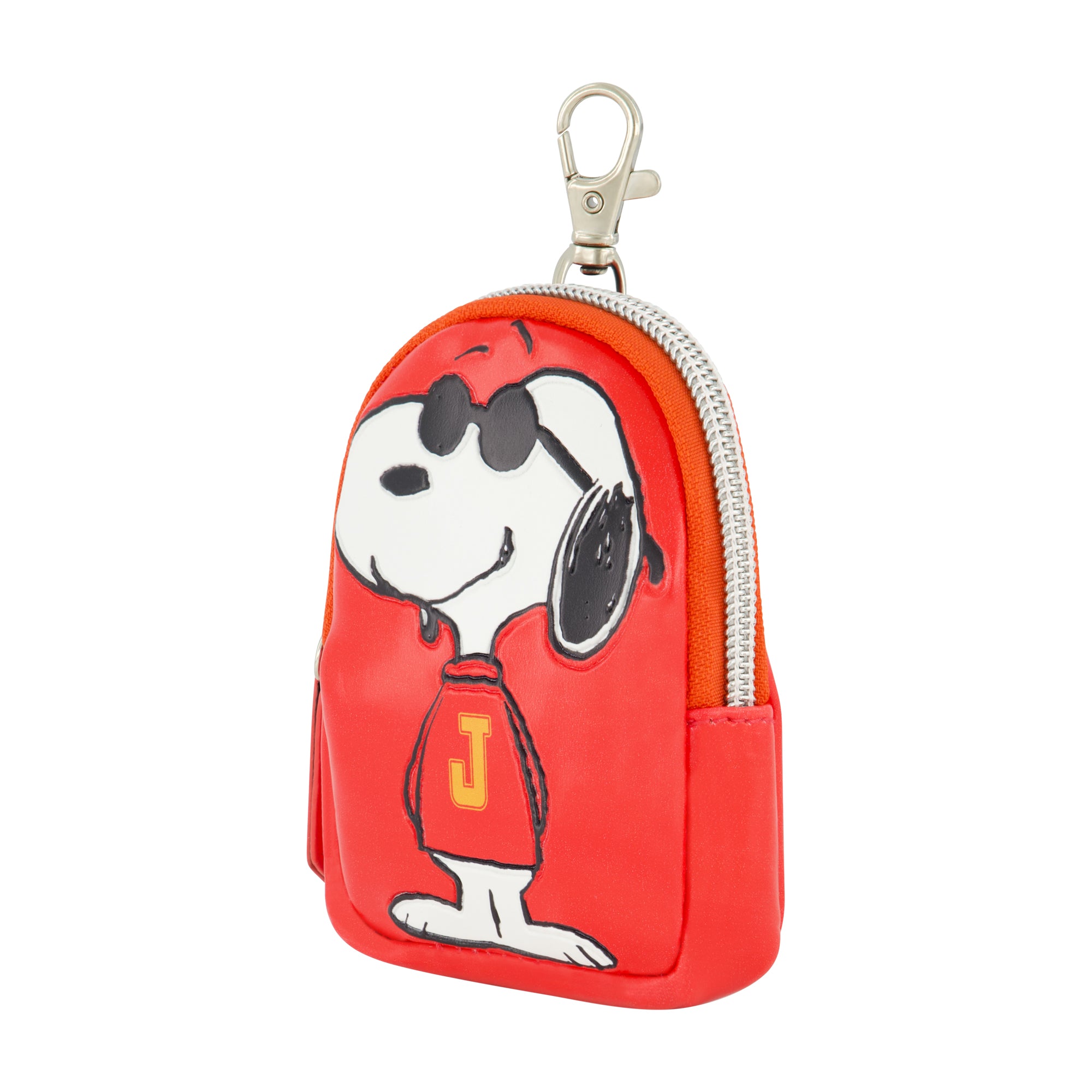Peanuts Small Coin Purse Wallet with Keychain Clip, Snoopy J, One Size, Multi