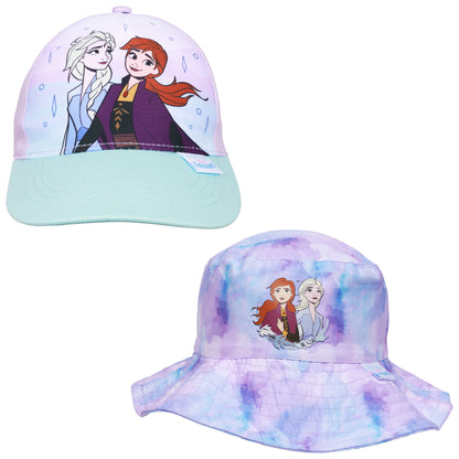 Disney Frozen Anna & Elsa kids Hat Set – Baseball Cap and Bucket Hat