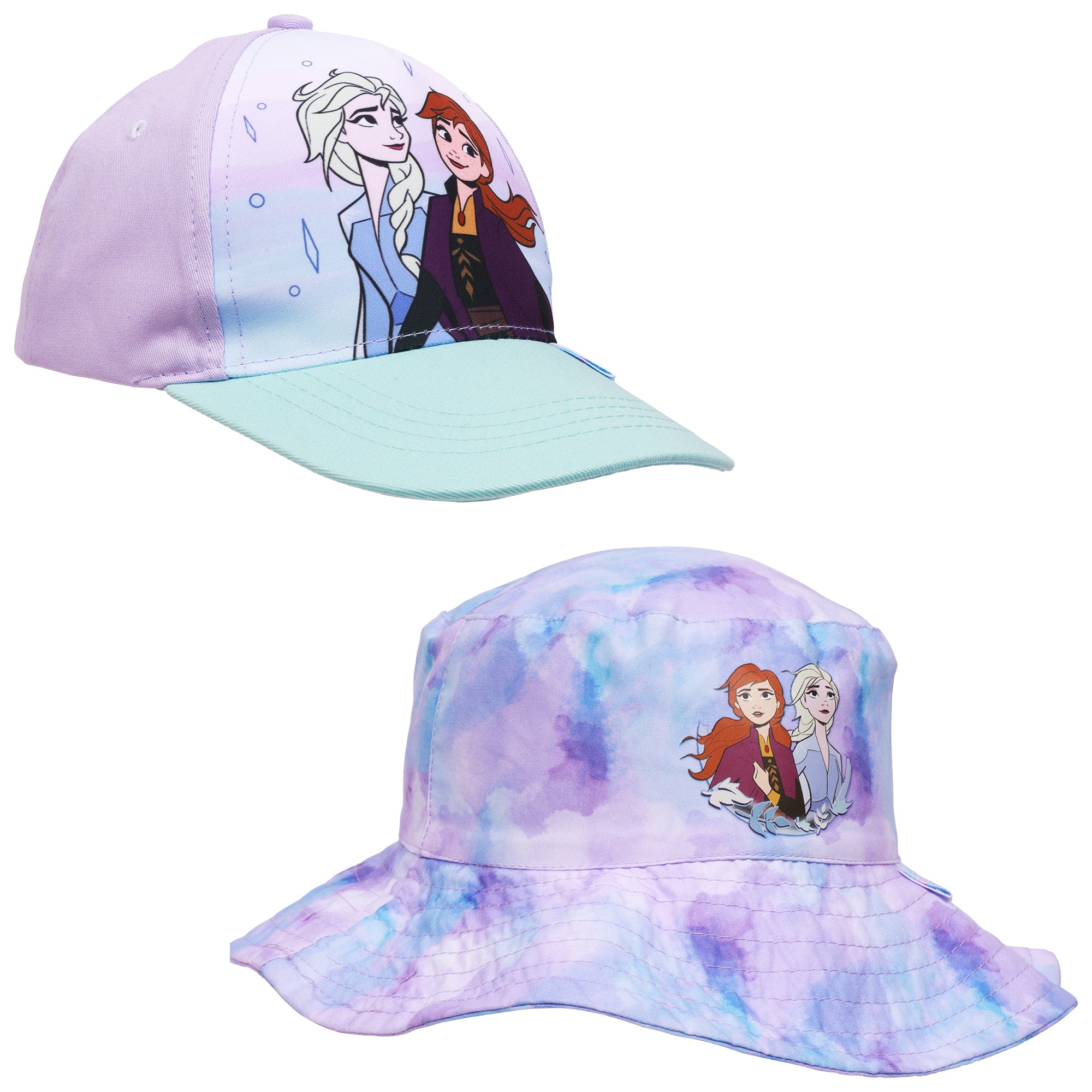 Disney Frozen Anna & Elsa kids Hat Set – Baseball Cap and Bucket Hat