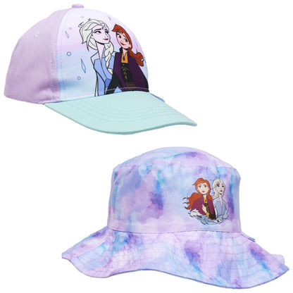 Disney Frozen Anna & Elsa kids Hat Set – Baseball Cap and Bucket Hat