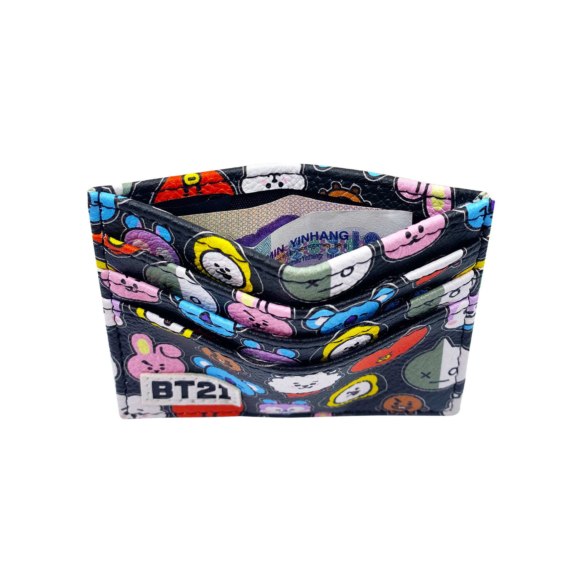 Bt21 Printed Card Holder, Black