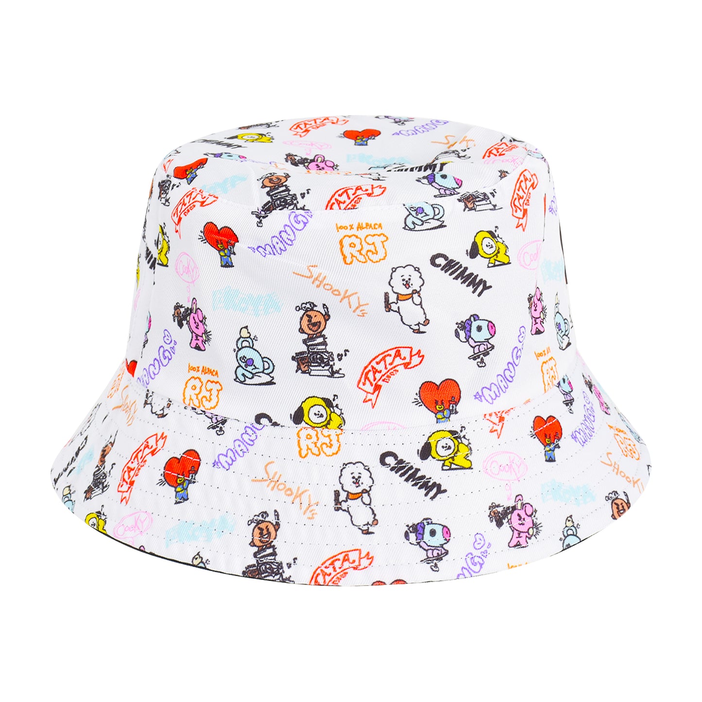 BT21 LINE Friends Bucket Hat, Wide Brim Packable Summer Travel Cap for Men and Women, Reversible, Multi, One Size