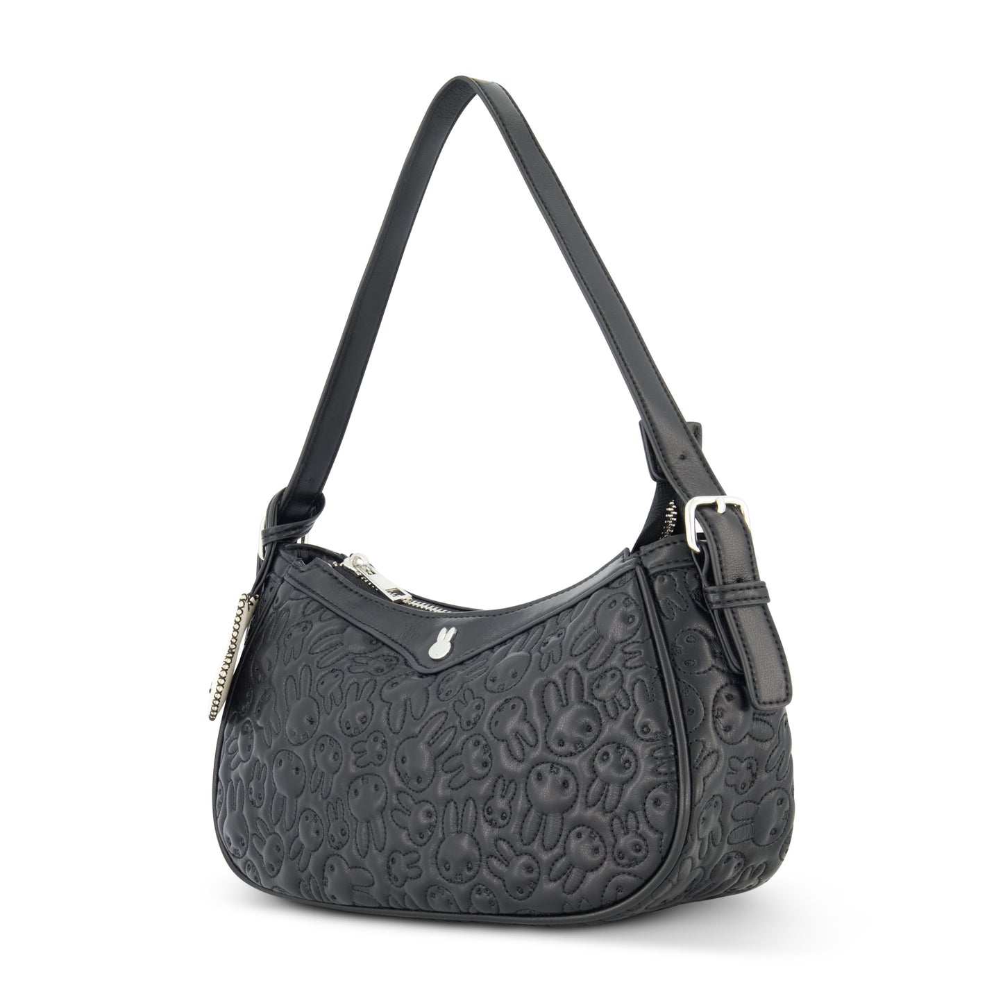 Danielle Nicole Miffy Quilted PU Shoulder Bag with Charm in Black