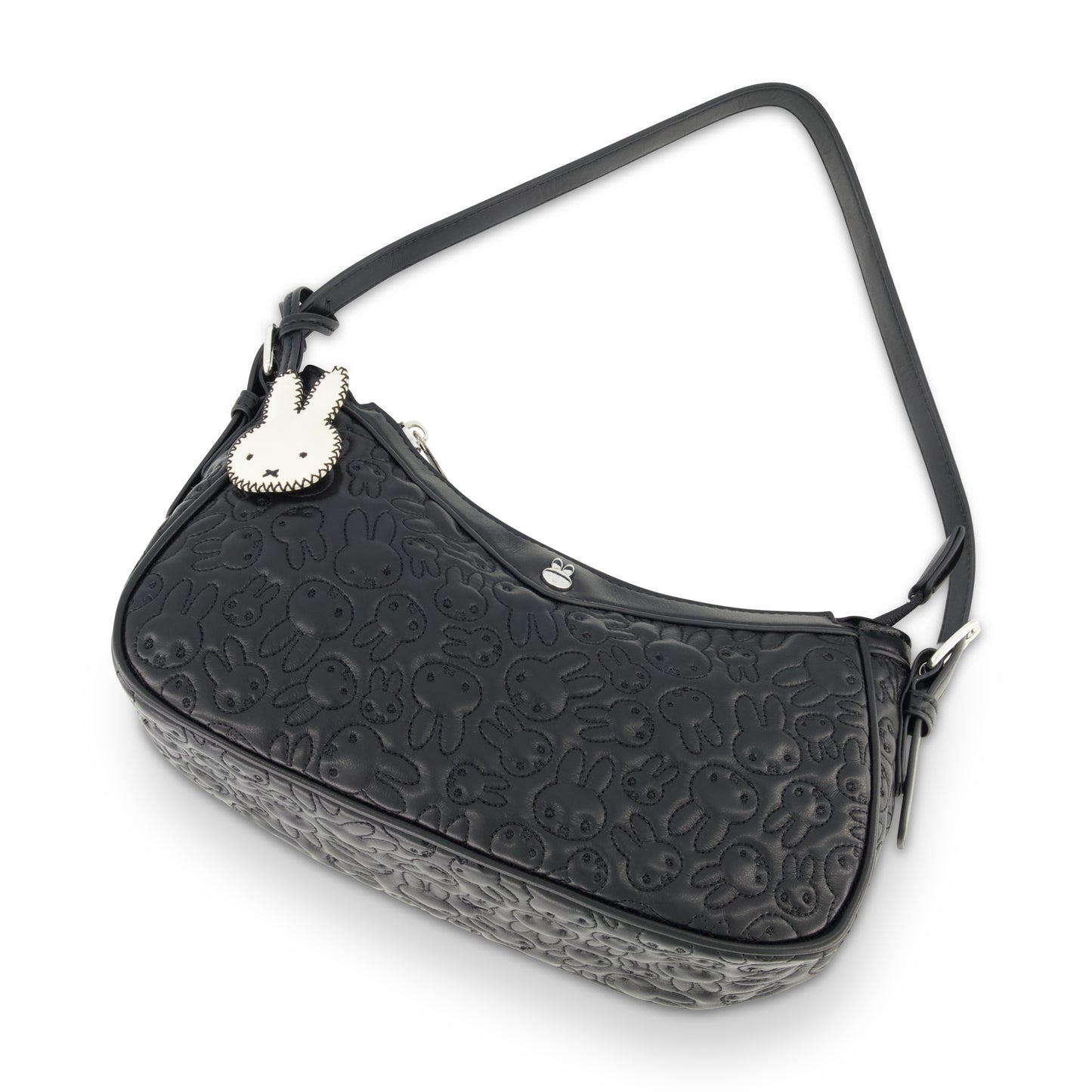 Danielle Nicole Miffy Quilted PU Shoulder Bag with Charm in Black