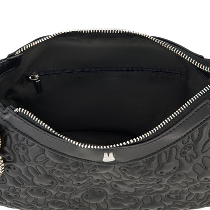 Danielle Nicole Miffy Quilted PU Shoulder Bag with Charm in Black
