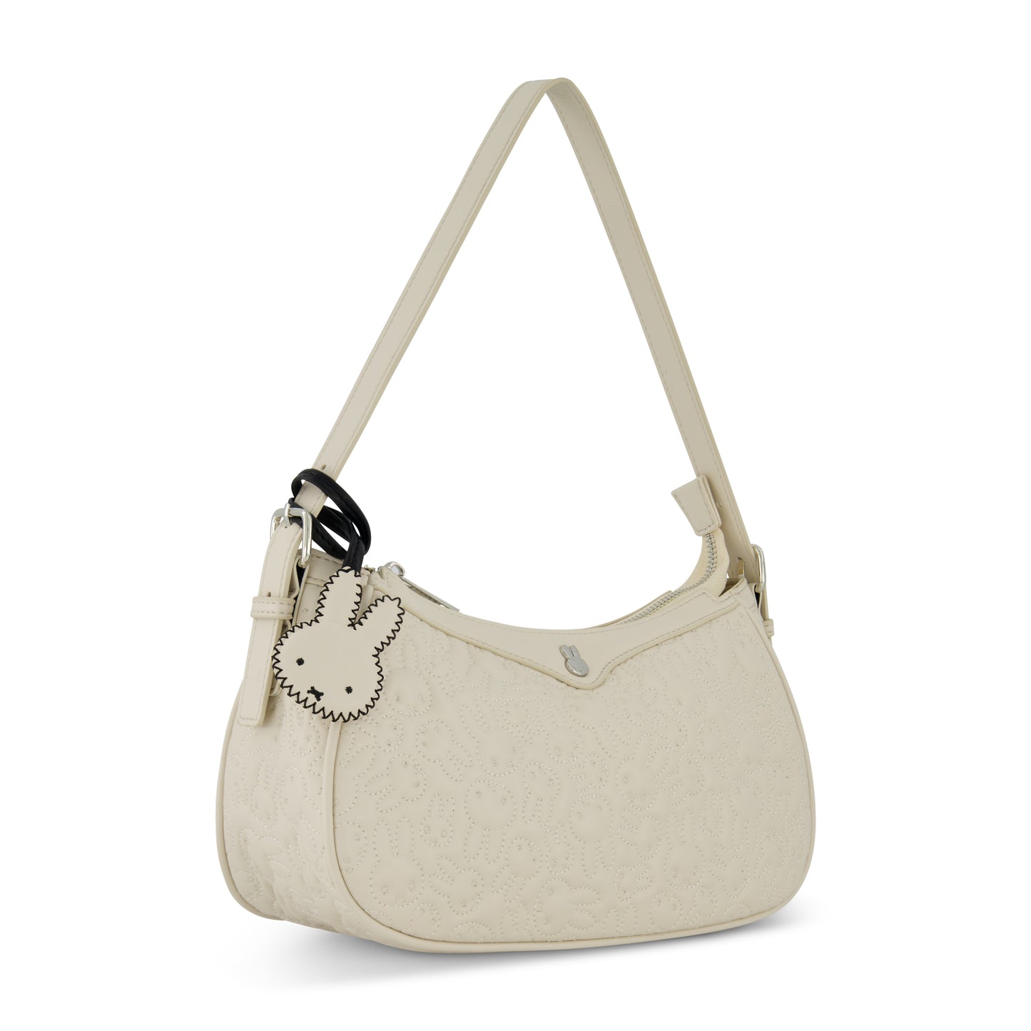 Danielle Nicole Miffy Quilted PU Shoulder Bag with Charm in White