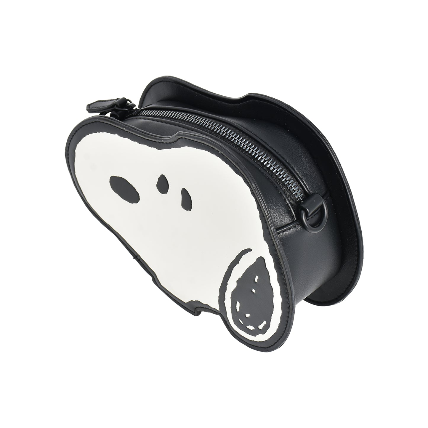 SNOOPY HEAD DIE-CUT CROSSBODY, WHITE/BLACK