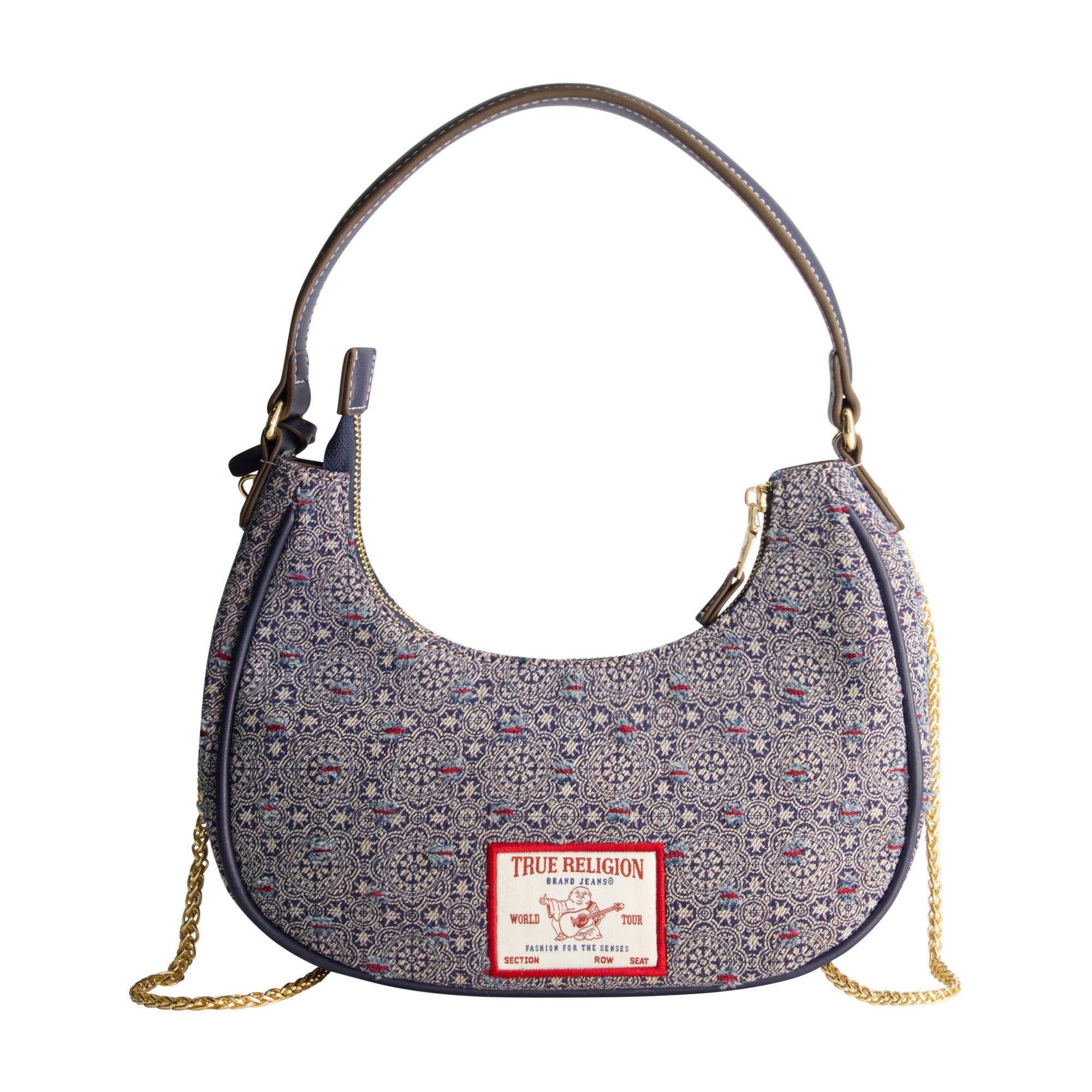 True Religion Striped Denim Small Hobo