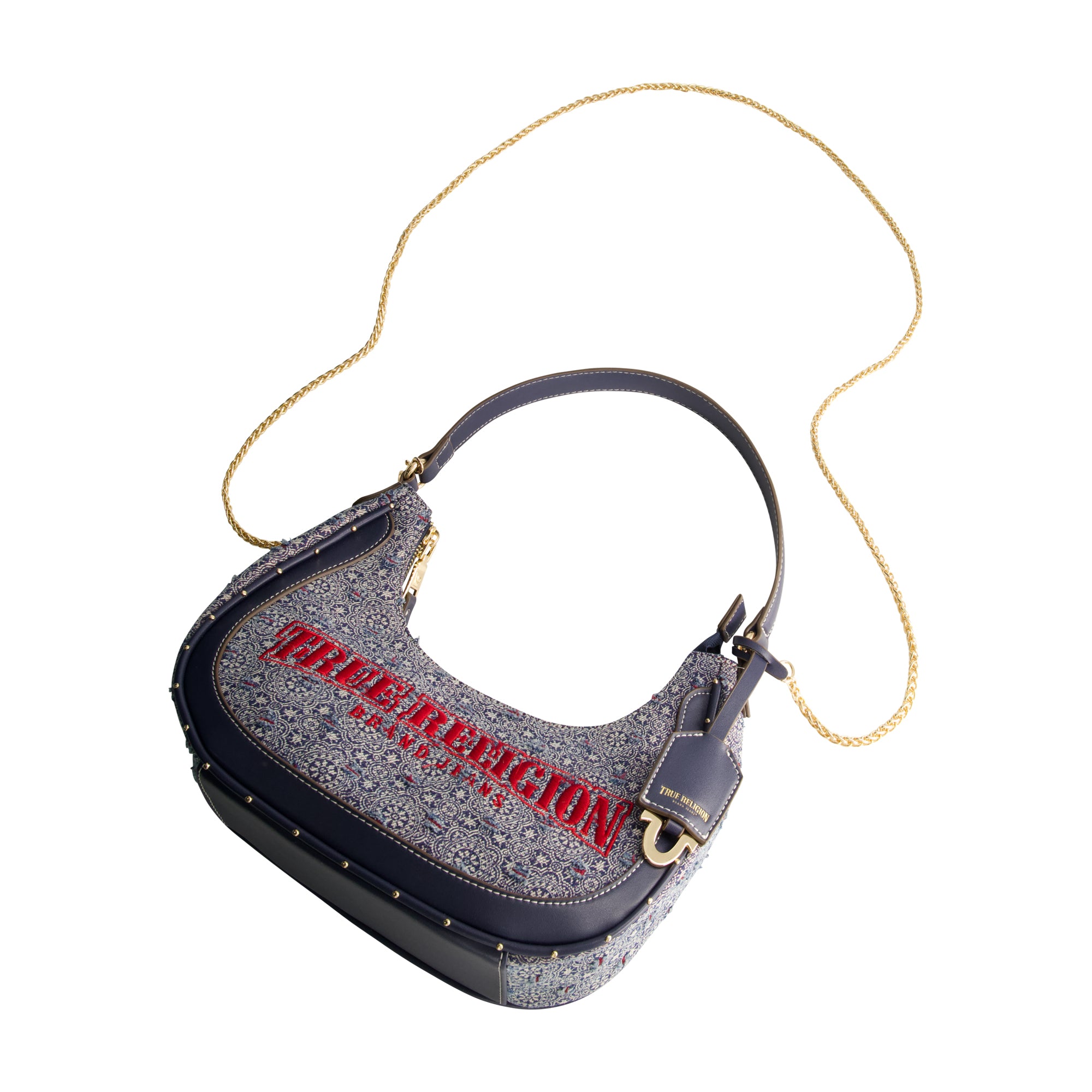 True Religion Striped Denim Small Hobo