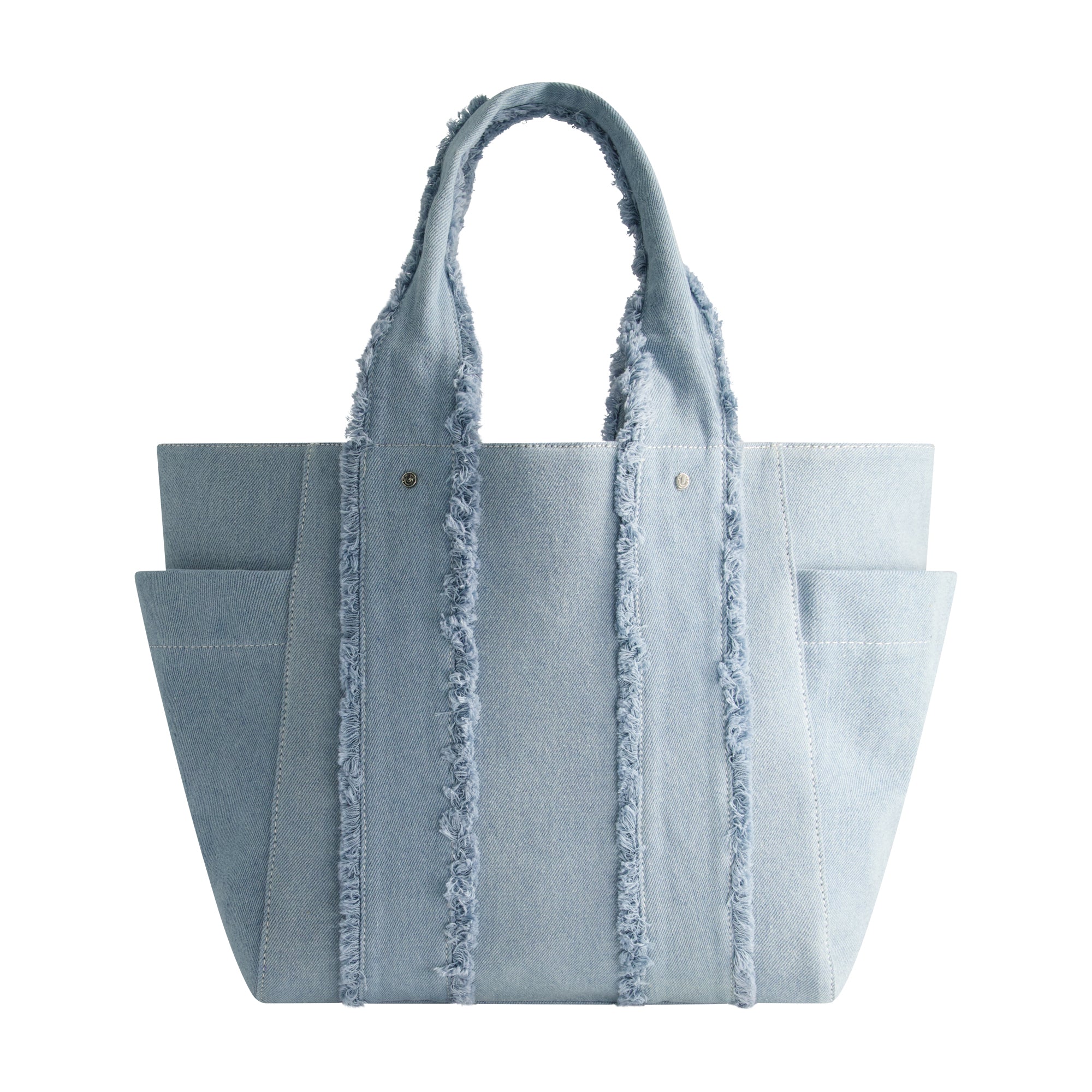 True Religion Frayed Handle Solid Denim Tote