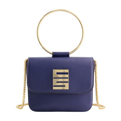 Christian Siriano New York Ring Handle Mini Flap Crossbody, Blue